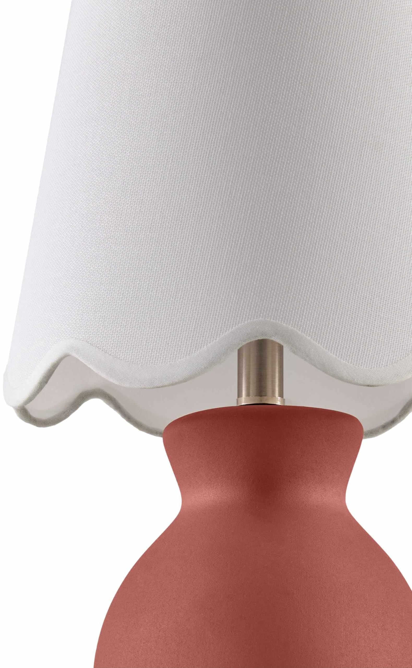 BoutiqueRugs Salgareda Boho Ceramic Bedside Table Lamp - 15inH x 8inW x 8inD - White, Brown