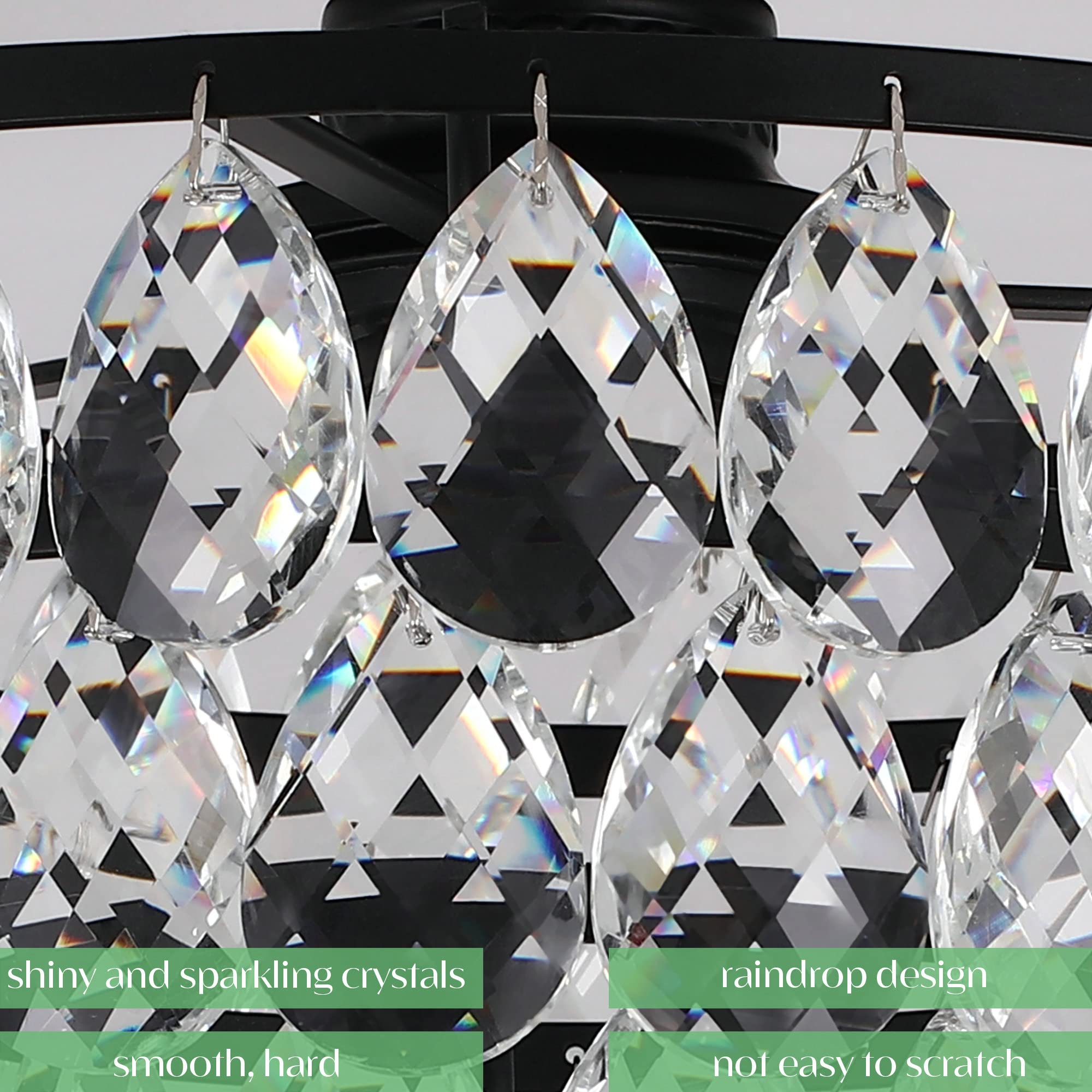 Luupyia Mini Crystal Chandelier Ceiling Light Small, Modern Crystal Ceiling Light For Hallway Overhead Fixtures Semi Flush Mount
