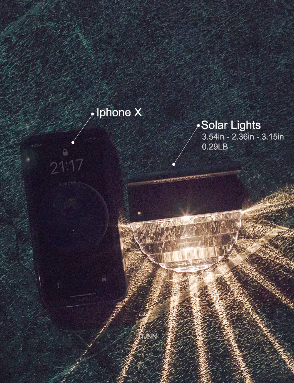 TIJNN Solar Deck Lights Outdoor, Fence Light Waterproof Led Lights for Outdoor Stairs, Step, Yard,Patio Decor Garden Illuminatio