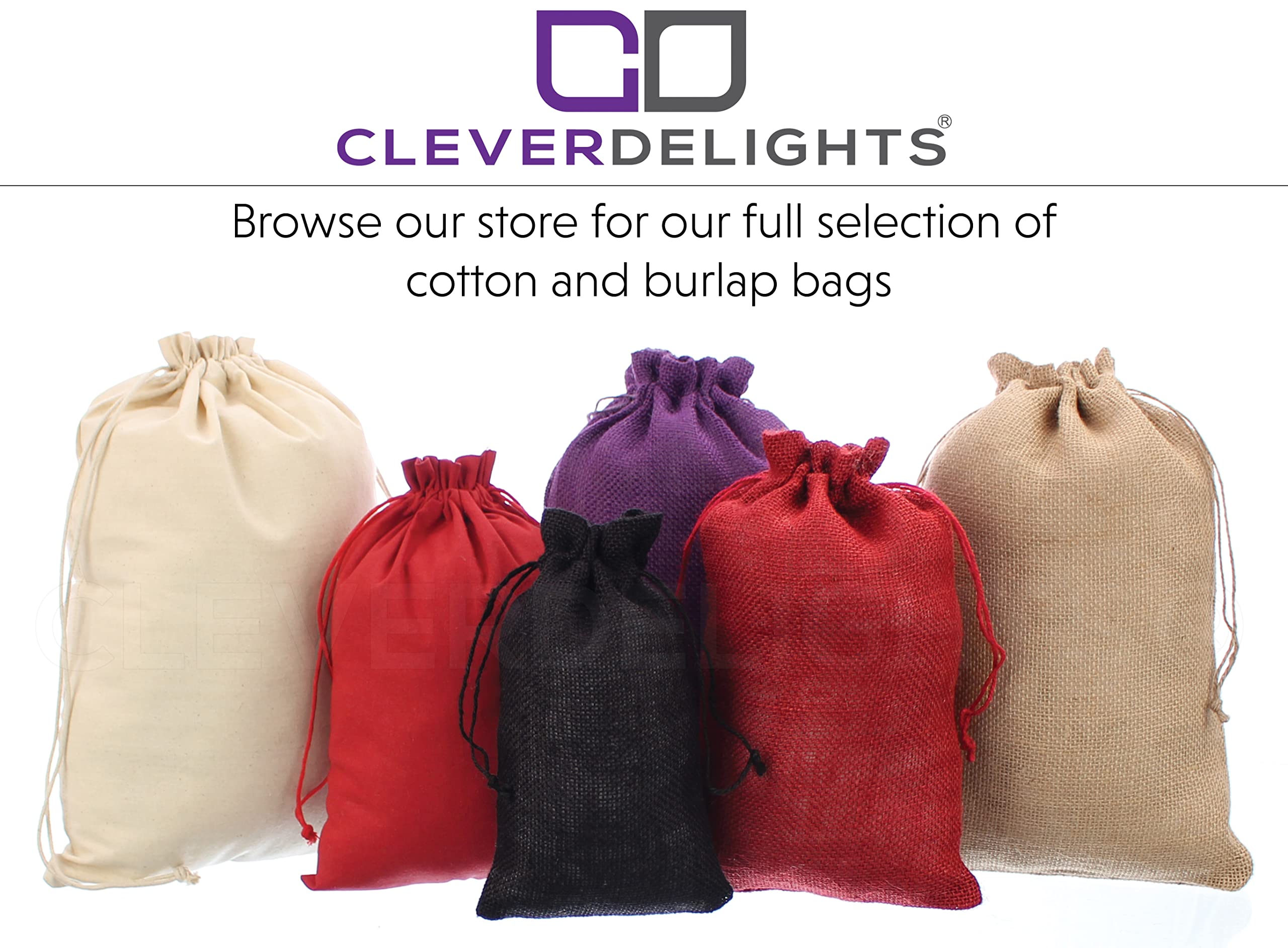 Cleverdelights 6'' X 10'' Burlap Bags - 25 Pack - 6X10 Inch Jute Burlap Drawstring Sacks