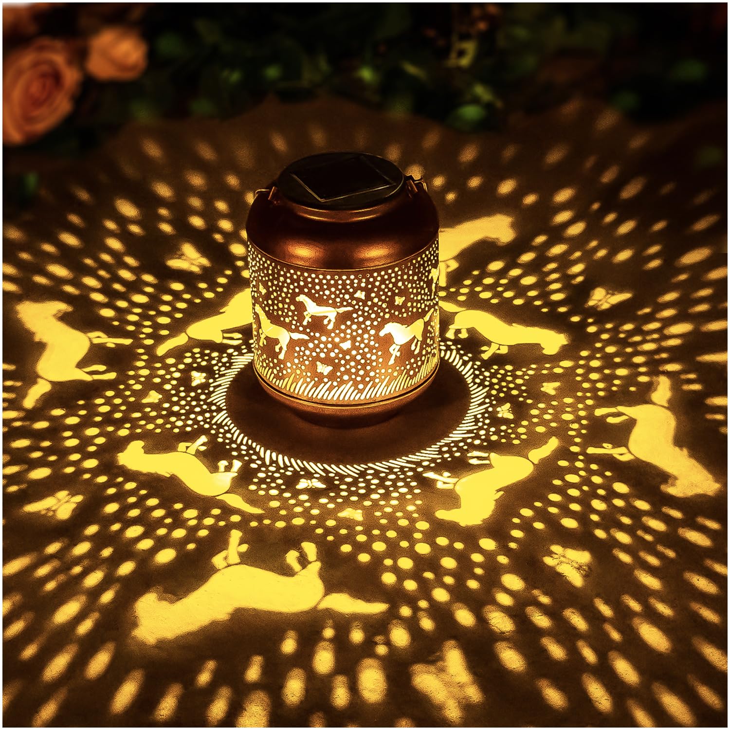 Horse Solar Lanterns Outdoor Waterproof,Hanging Solar Lights Horse Gifts For Women Men Metal Led Decorative Light For Yard,Patio,Lawn,Tabletop,Pathway,Landscape,Garden Decor