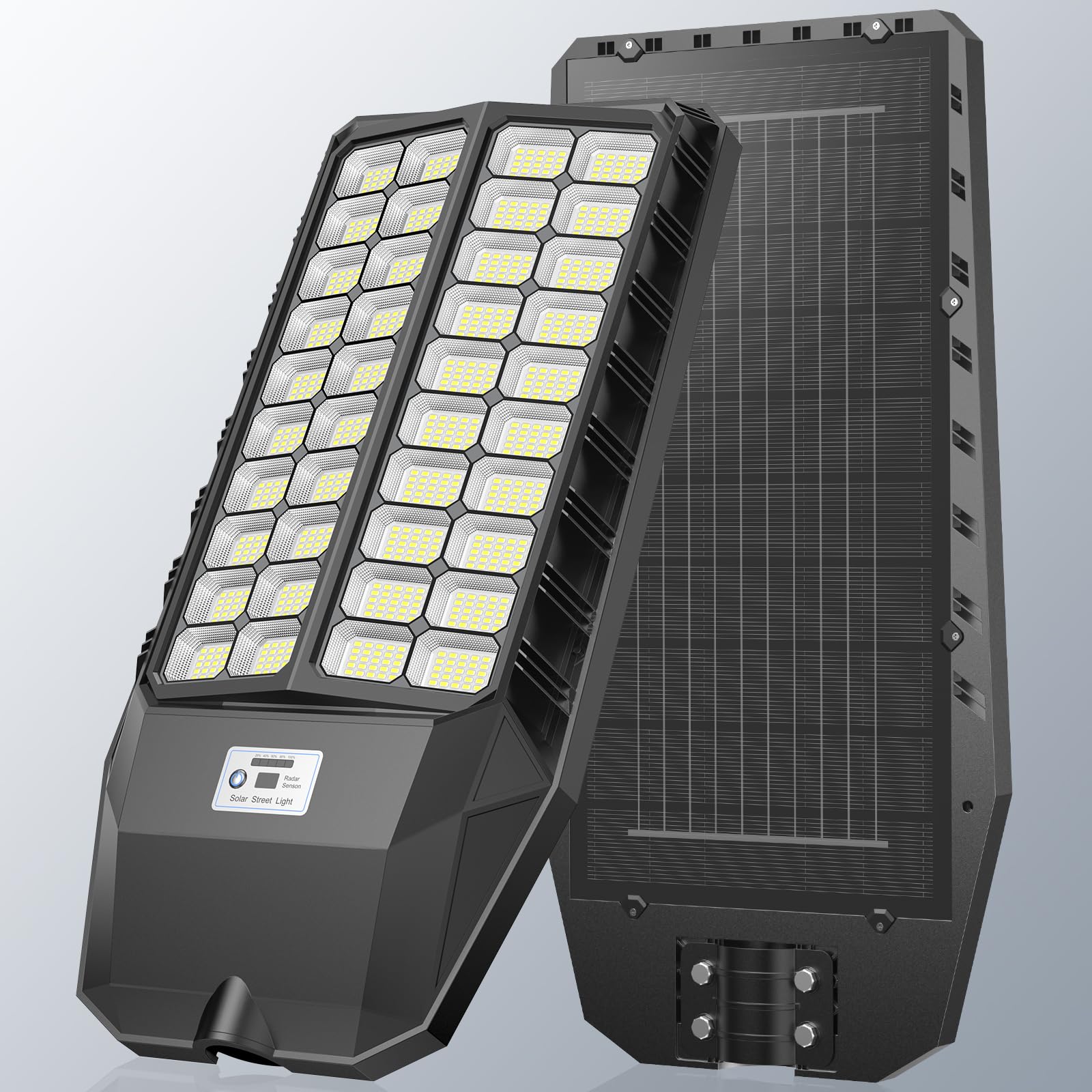 9000W Solar Street Lights Outdoor, Commercial Solar Street Lights Outdoor Dusk to Dawn, Solar Outdoor Light with Motion Sensor a