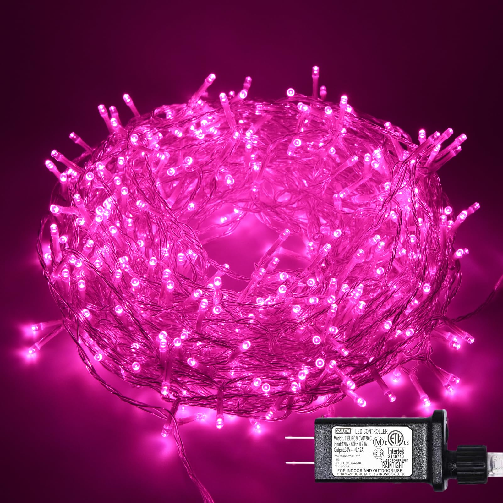 ILLUMINEW 800 Led Pink String Lights Outdoor Waterproof Valentines Day Decorations, 330 Ft Pink Led String Lights for Bedroom, 8