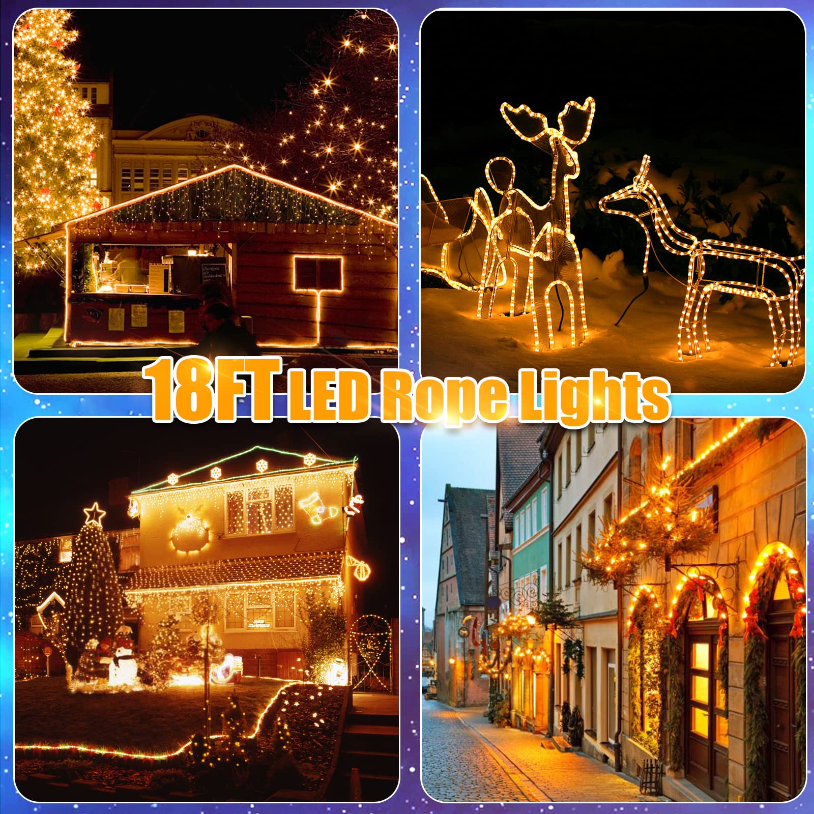 Afirst 18Ft Warm White Led Rope Lights - Ip65 Waterproof Fairy Lights For Outdoor Decor