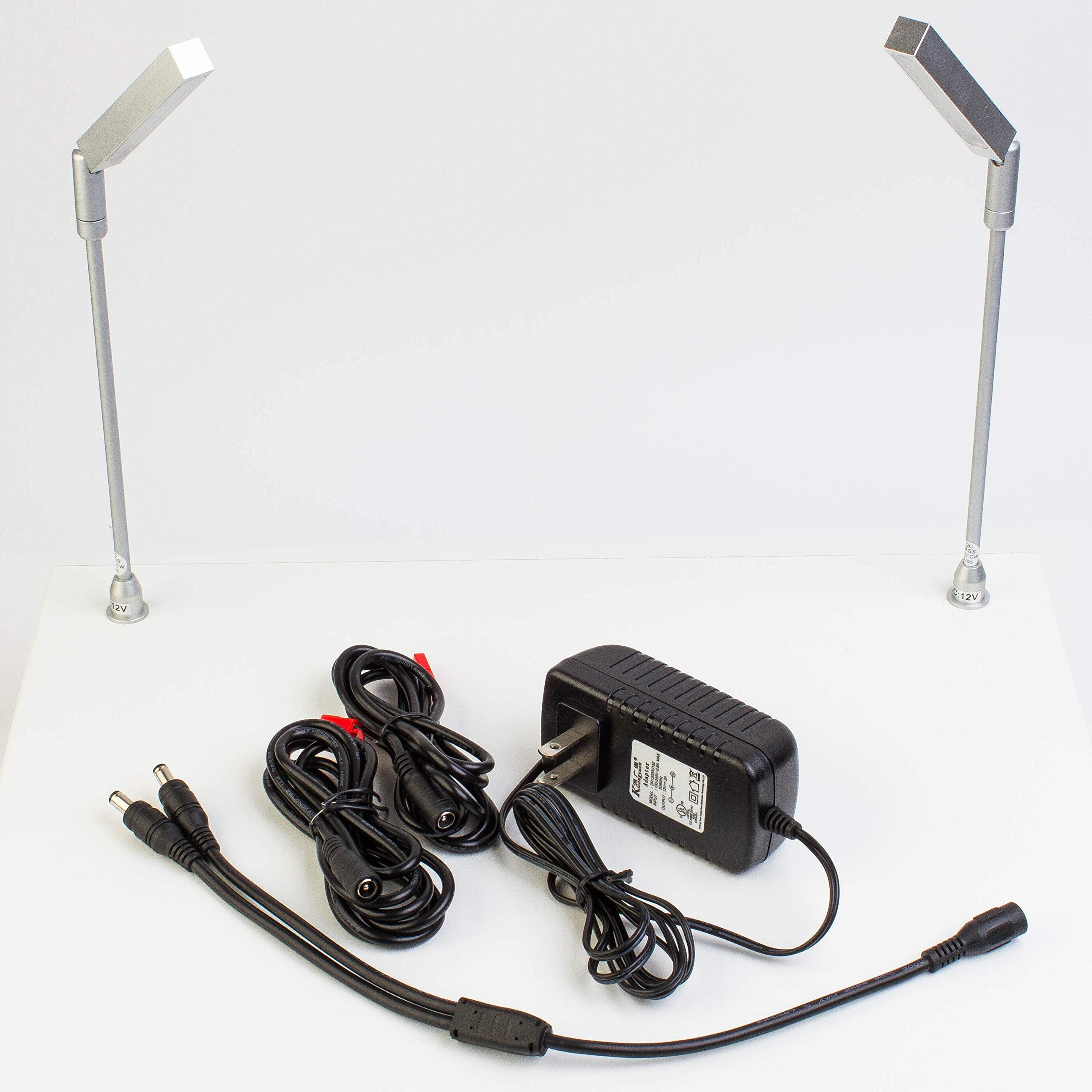 LEDUPDATES 2pcs Jewelry Showcase LED Pole Stem Light Model FY-60 Silver 6000K