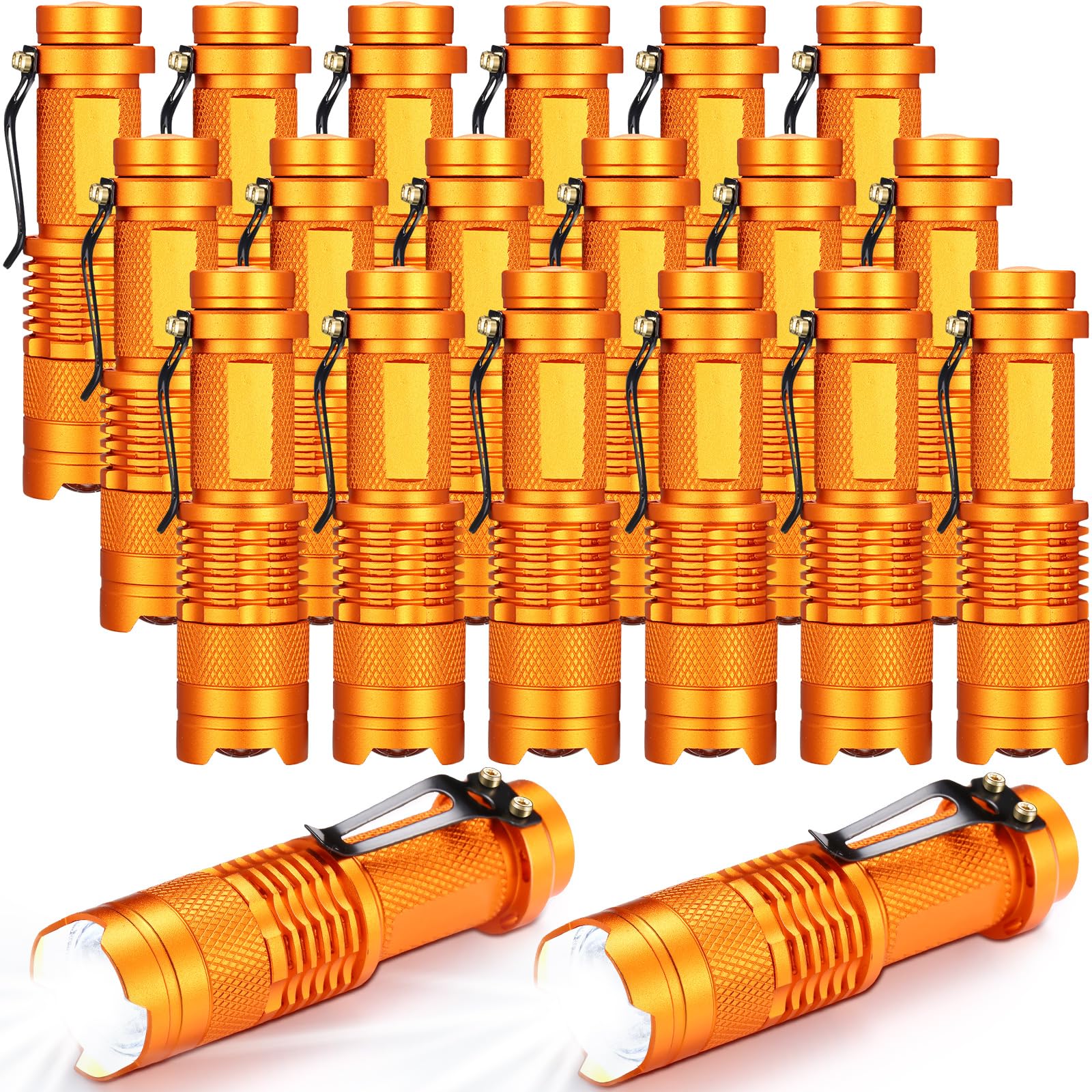 Fumete LED Flashlight Mini Tactical Torch, 3 Modes, Water Resistant, 3.58 x 0.98 inches, Orange, Aluminum Alloy