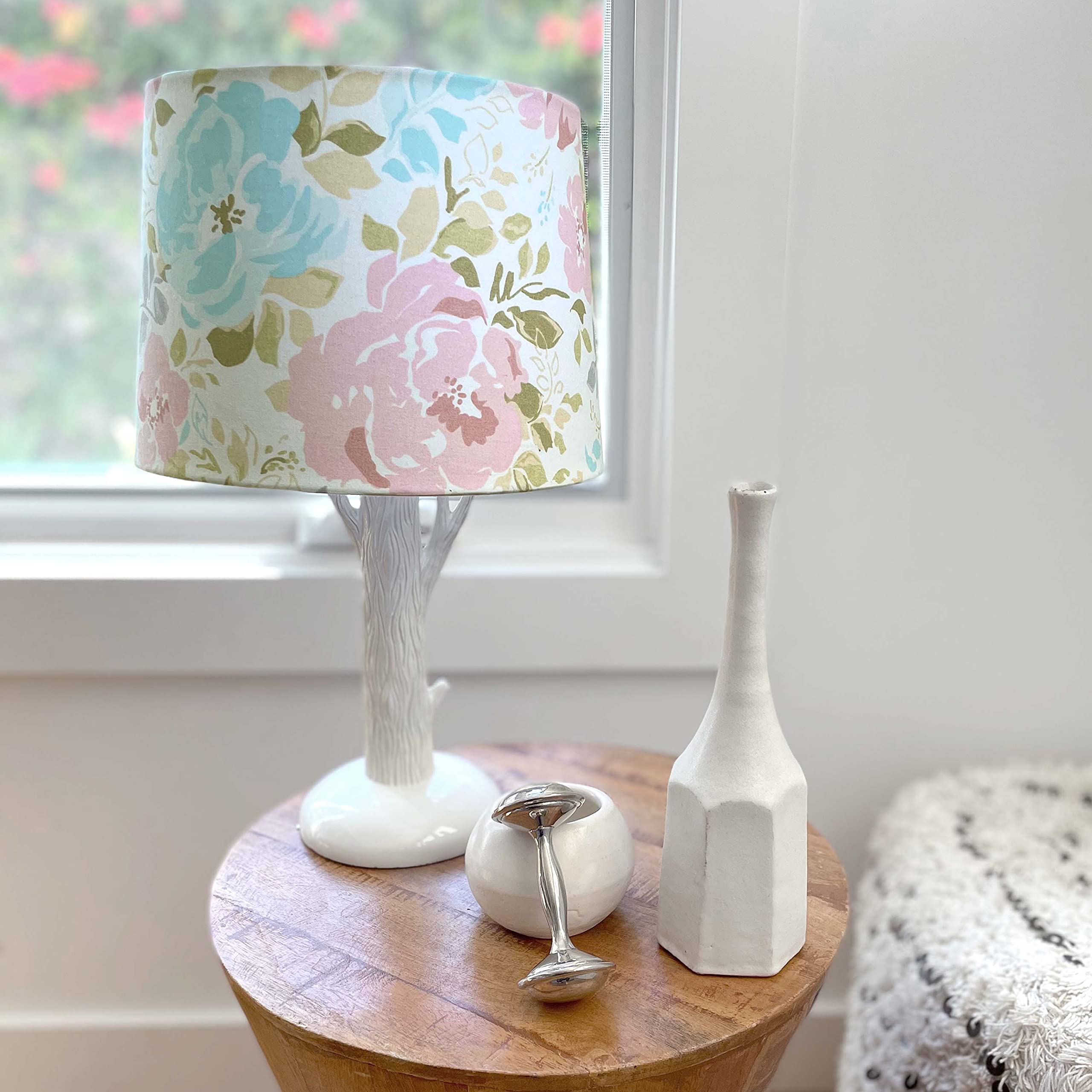 Levtex Baby Malia - Night Owl Table Lamp and Shade - Floral - Nursery Accessories - Measurements: 22 in. high and 6 in. Diameter
