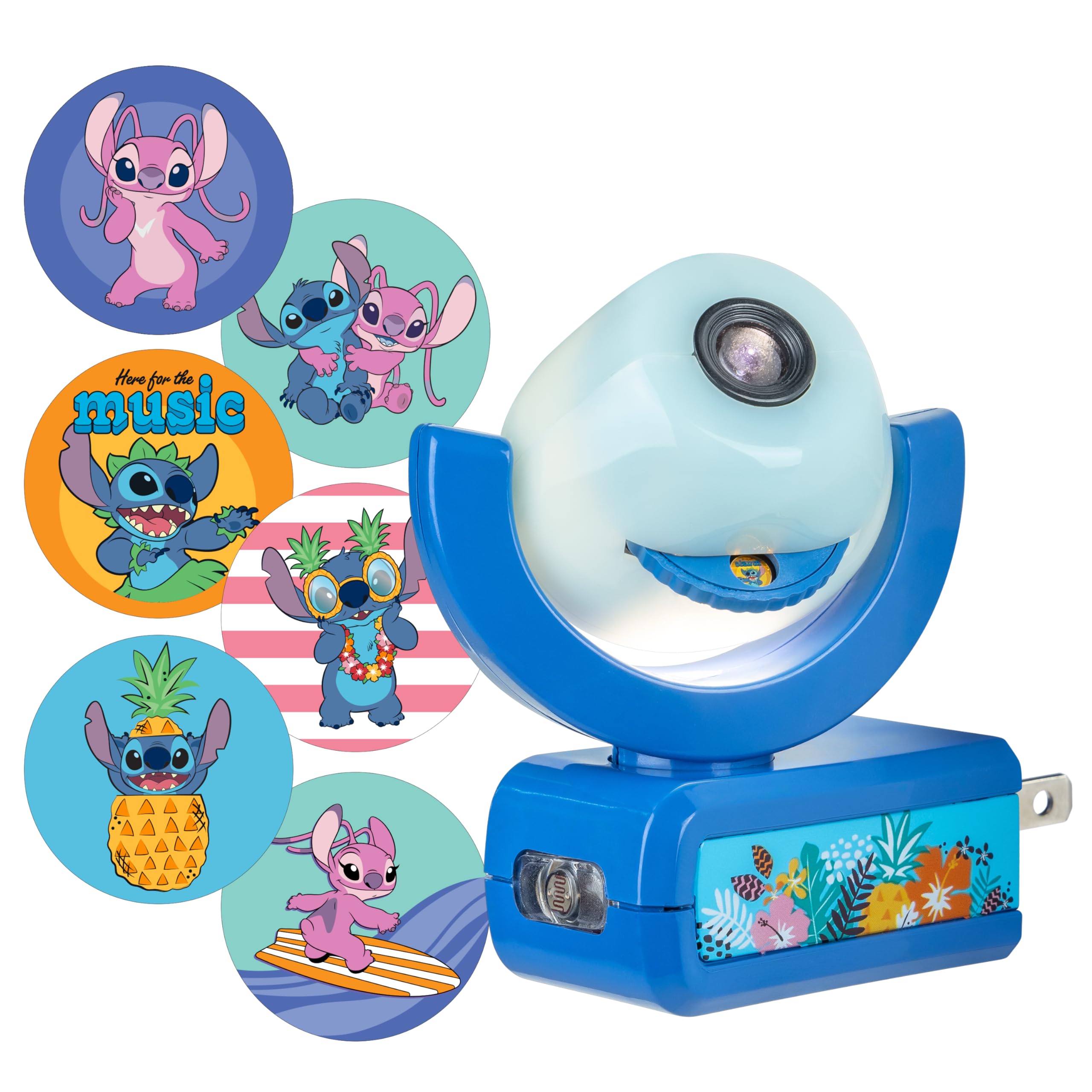 Projectables LED Kids Night Light Projector, Plug-in, Dusk-to-Dawn, Blue Lilo and Stitch, Model 84867, 1 Pack