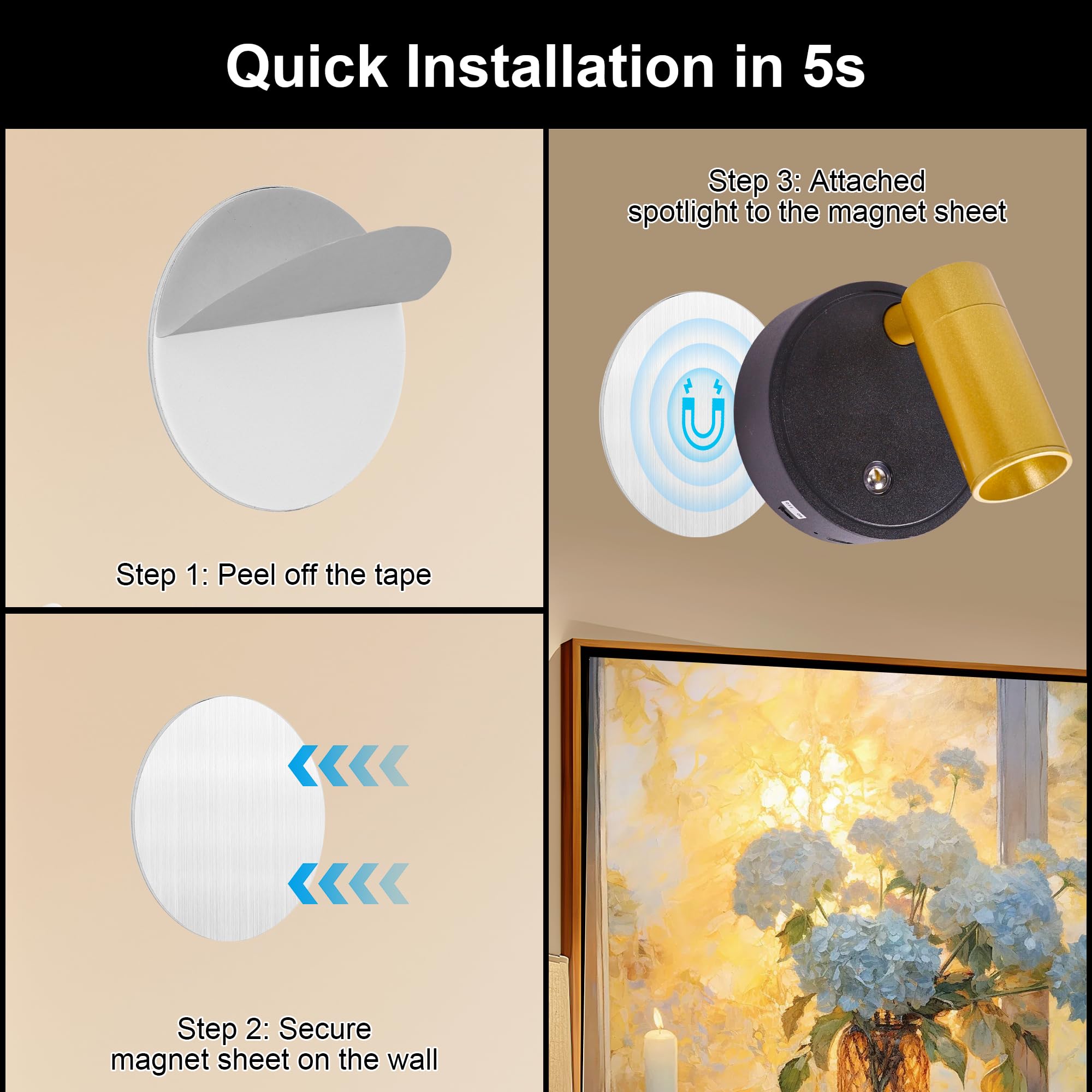 2 Pack Wireless Spotlight Indoor, Battery Operated Accent Lights Indoor With Remote Control Timer&Dimmable, Rechargeable 3Cct Tr
