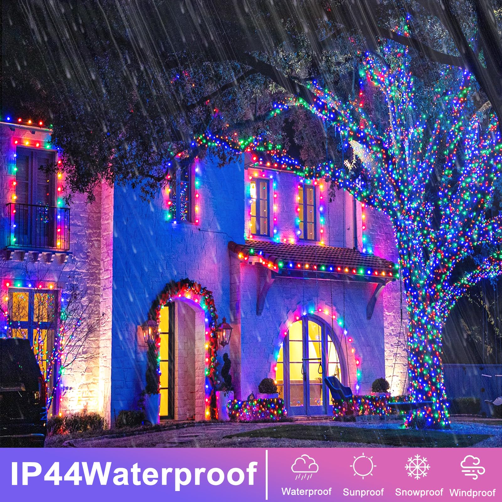 120 Led Christmas Lights Indoor Outdoor, 40Ft 8 Modes Clear Wire Christmas String Lights Indoor, Plug In Twinkle Fairy Light For