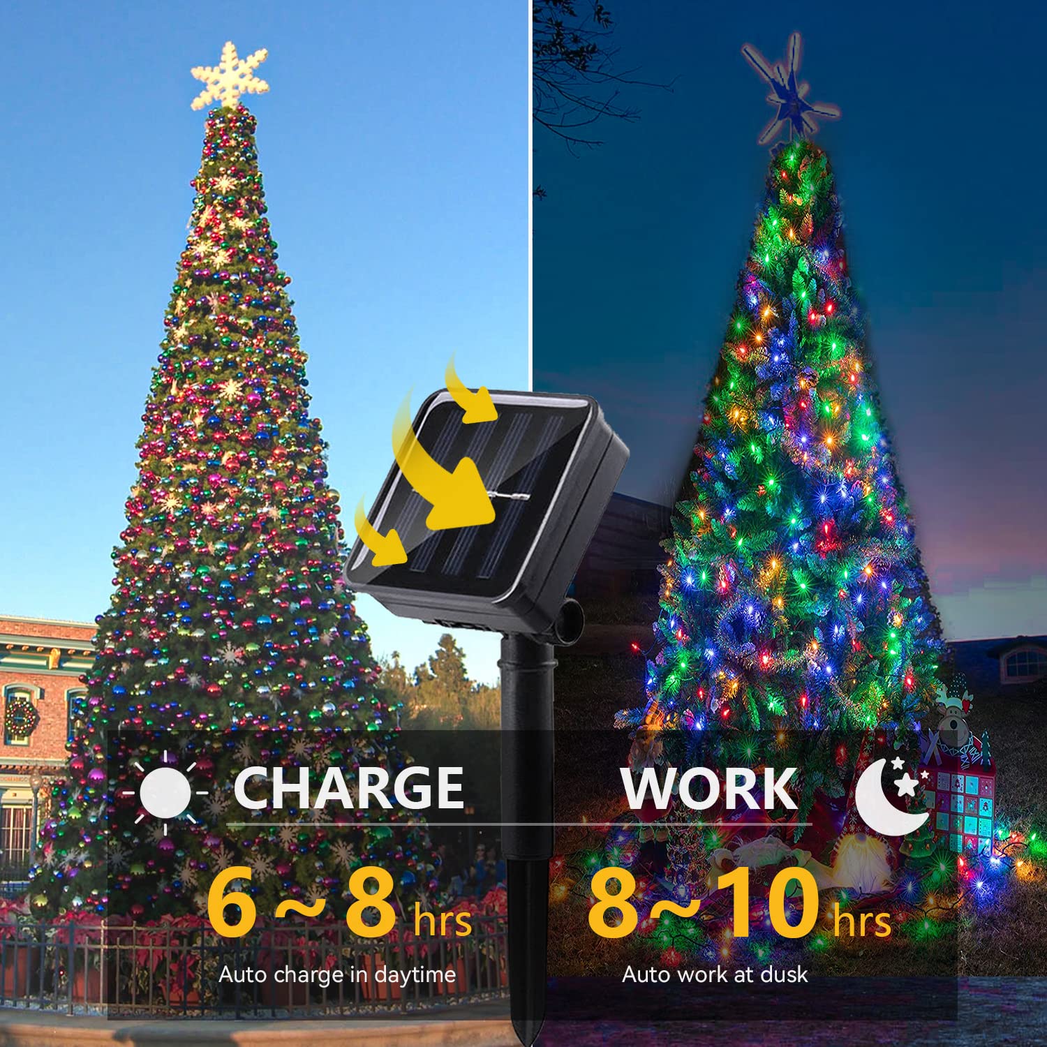 L LAMPOP Solar String Lights Outdoor Fairy Lights 39ft 100L Waterproof Multicolor for Garden, Christmas, Halloween, Party