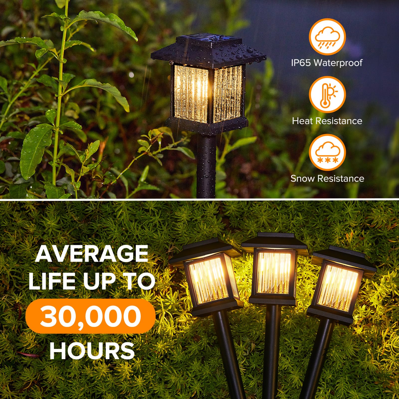 Kooper 10 Pack Solar Pathway Lights Outdoor, Unique Solar Garden Lights Outdoor Waterproof, Bright Walkway Llights Up To 10 Hour