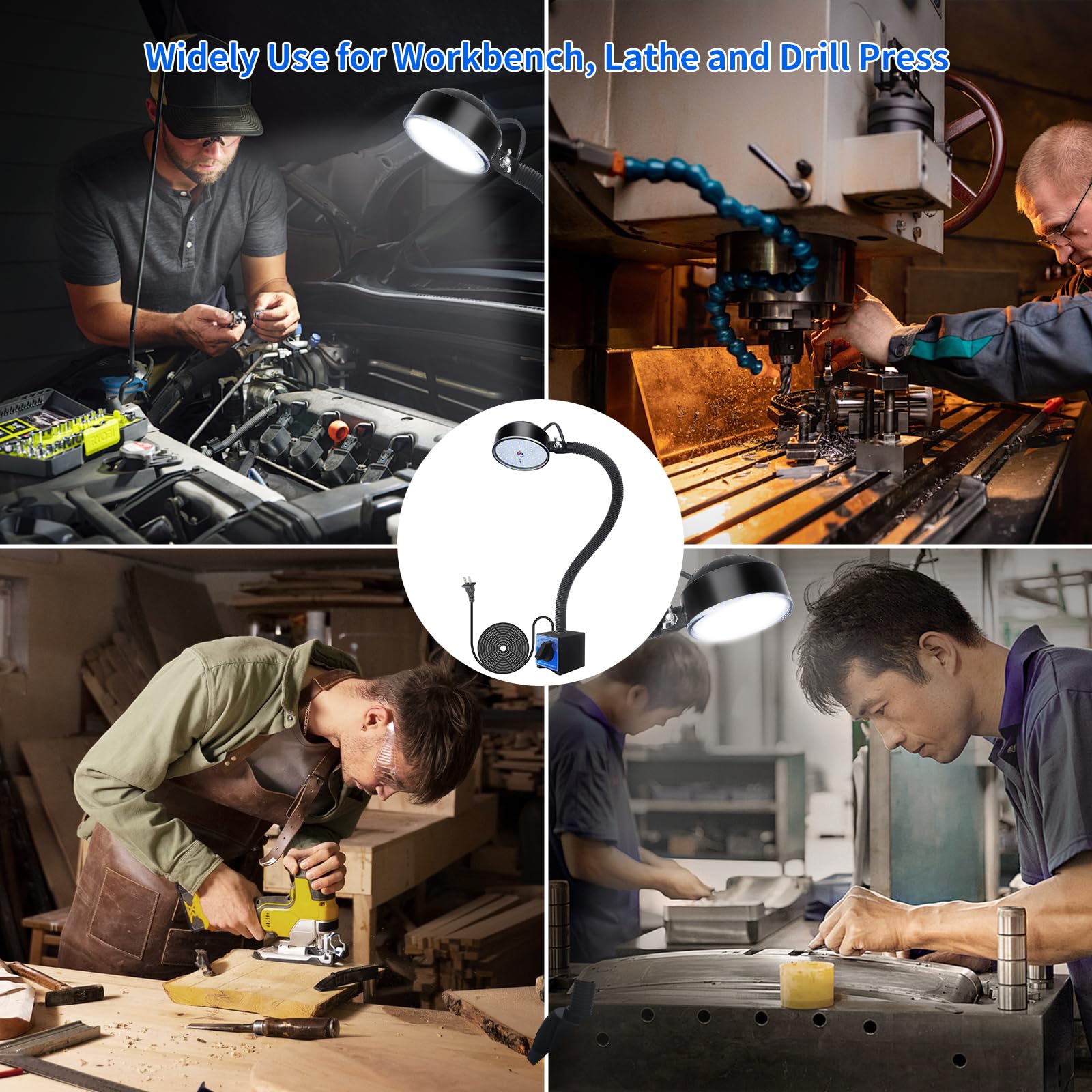 Wangjiatai Magnetic Work Light, Led Sewing Machine Light With 500Mm Flexible Gooseneck And Magnetic Base, Magnetic Shop Light, L