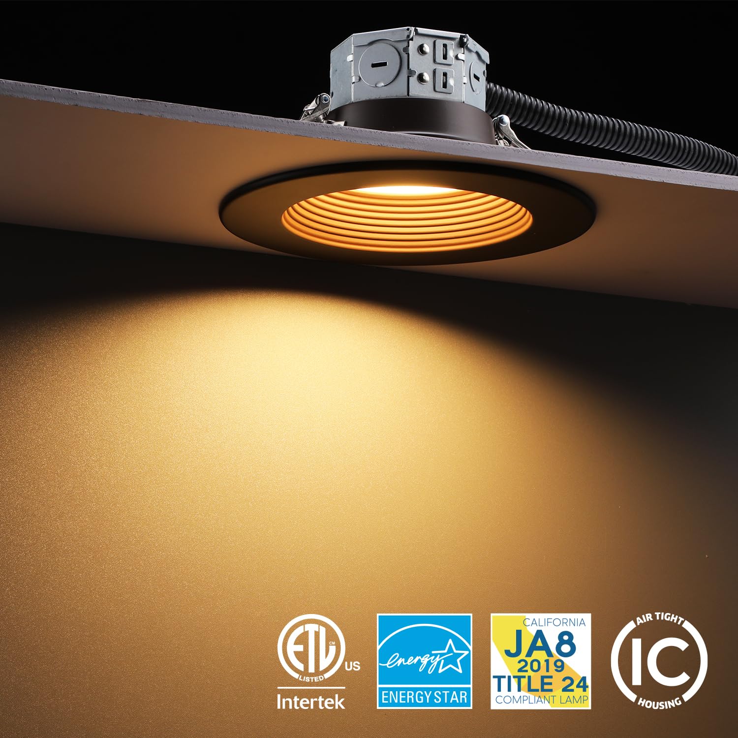 TORCHSTAR 6 Inch LED Canless Recessed Lighting, 8-Pack, Dimmable, Anti-Glare, CRI90, 5CCT, Oil Rubbed Bronze,