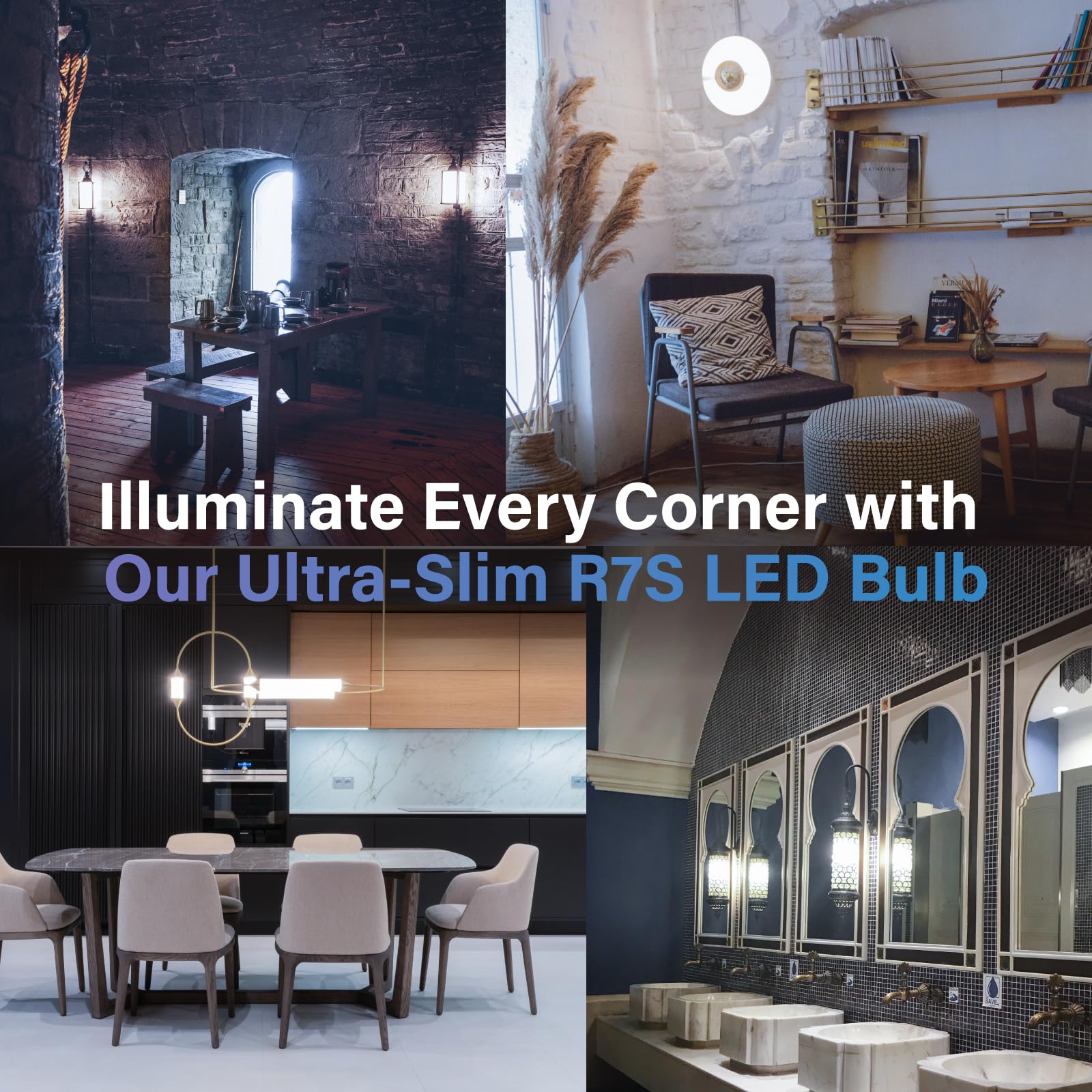 Bonlux 10W R7S LED Bulb 118mm, J Type 118mm LED Light Bulb T3 Double Ended R7S J118 LED Floodlight Replacement Bulb Daylight 600