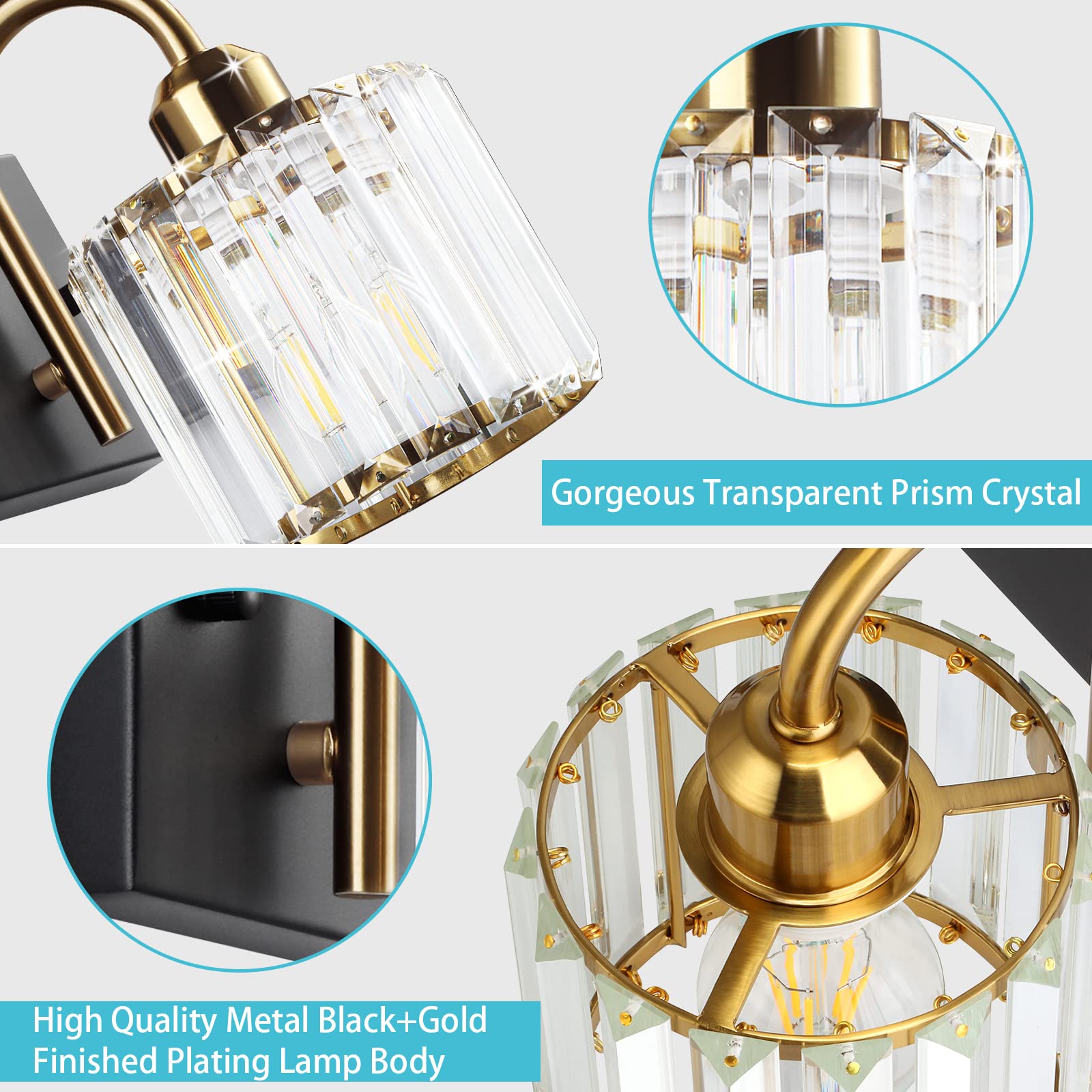 Bathroom Vanity Light,Gold Bathroom Light Fixtures,Vanity Lights For Bathroom,Bathroom Light Fixtures Over Mirror,Black 2 Light