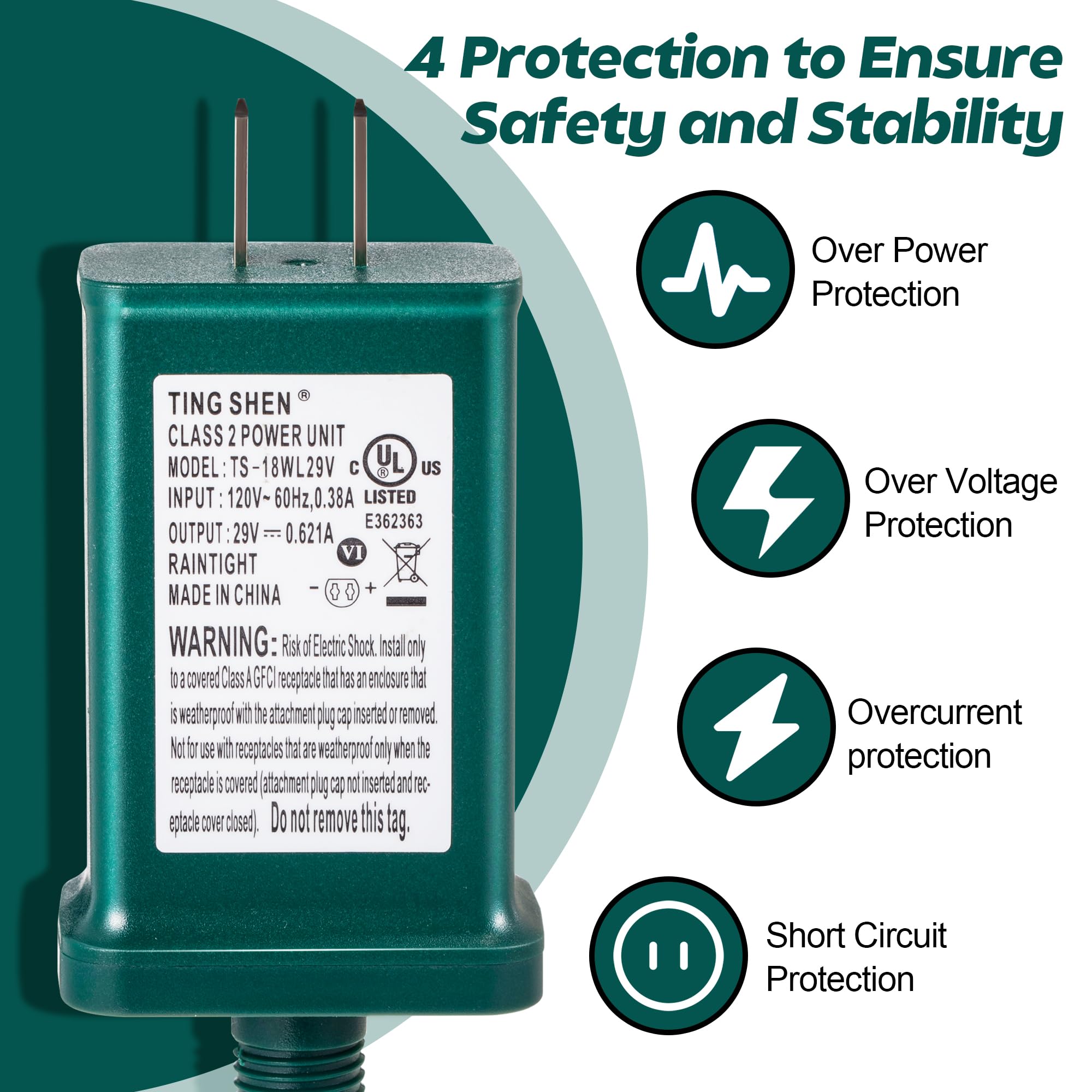 Enhon 29V Led Power Supply, Ul Certification Led Transformer Replacement Class 2 Power Supply, Low Voltage Transformer Us Plug A