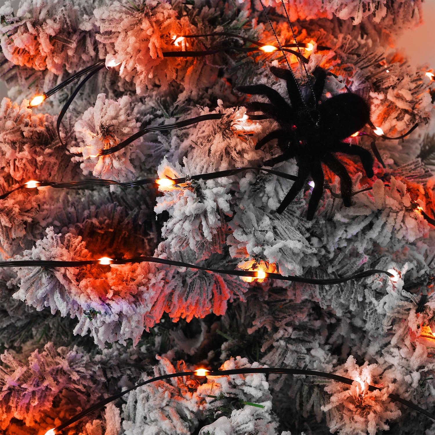 WATERGLIDE 1000 LED Outdoor Fairy String Lights, 328 FT, Orange PVC Copper Wire, 8 Modes, Waterproof, Model HBB-1000COI