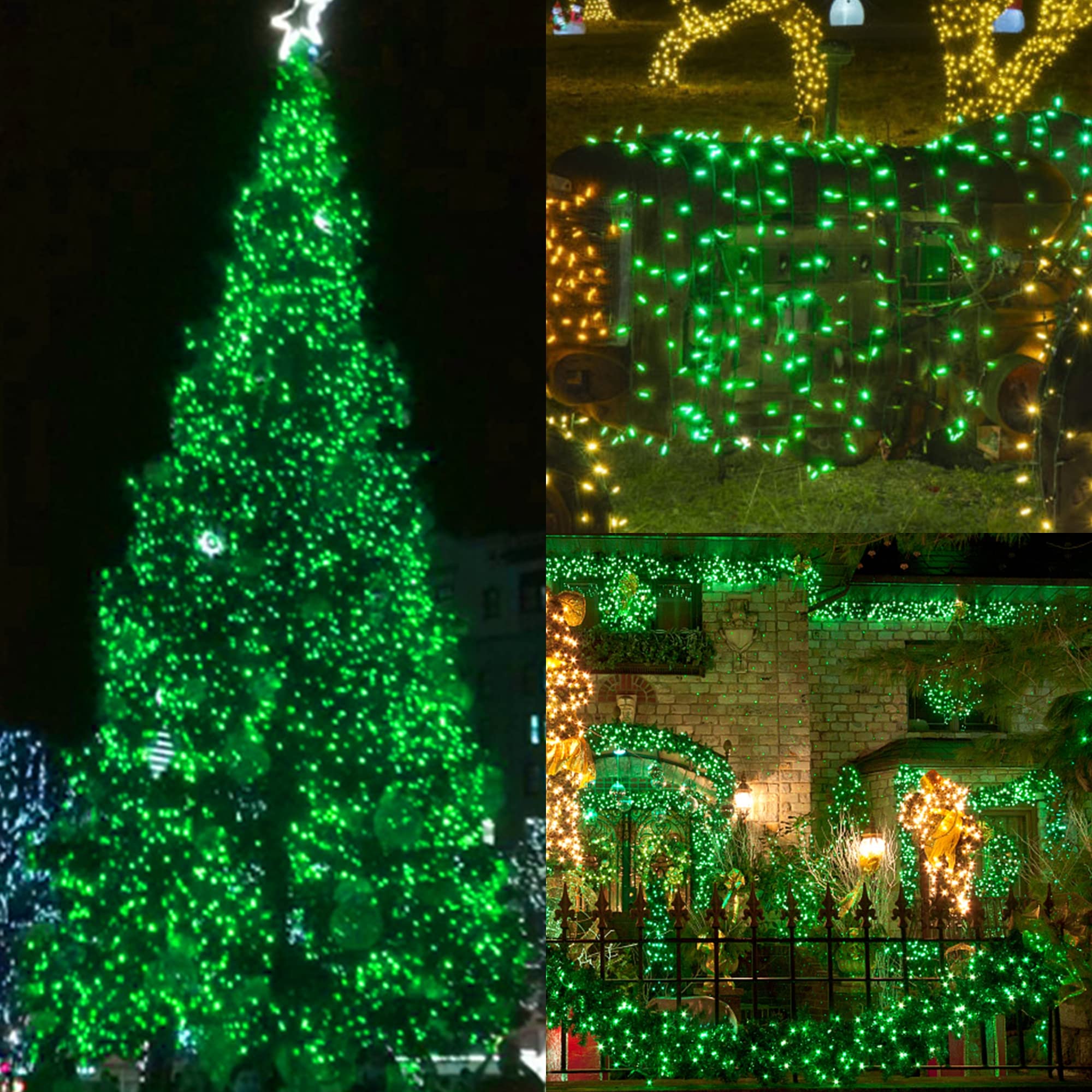LJLNION Christmas String Lights 150 Count 33 FT Incandescent Green Wire Fairy Lights for Indoor Outdoor Decoration
