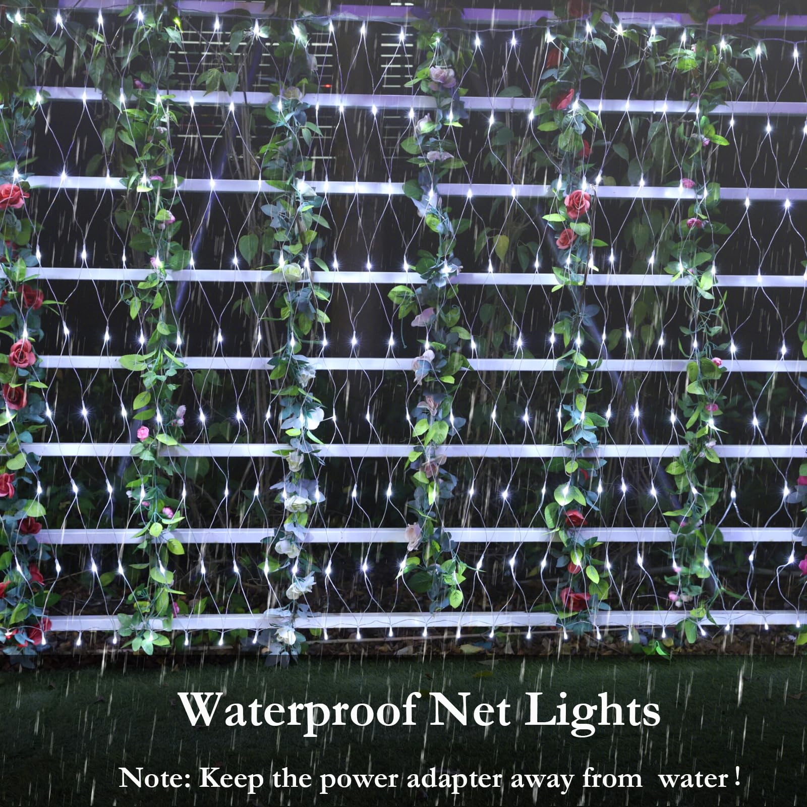 Joomer 2 Pack 12Ft X 5Ft 360 Led Christmas Net Lights, 8 Modes Bush Mesh Lights Connectable, Timer, Waterproof For Christmas Trees, Bushes, Garden, Outdoor Decorations (Clear Wire, White)