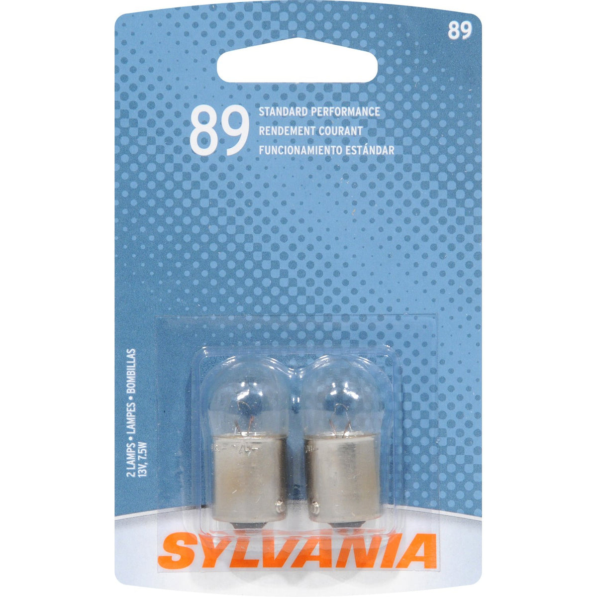 SYLVANIA 89 Basic Miniature Bulb, (Contains 2 Bulbs)