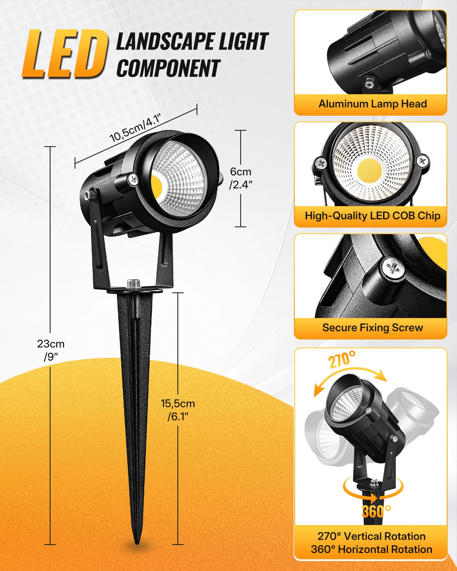 Wilawels 6W 700Lm Low Voltage Landscape Lighting  12V Ac/Dc 3000K Warm White Led Low Voltage Landscape Lights  Ip65 Waterproof Outdoor Spotlights With Connectors For Garden Tree Yard 12Pack W01Slp1206