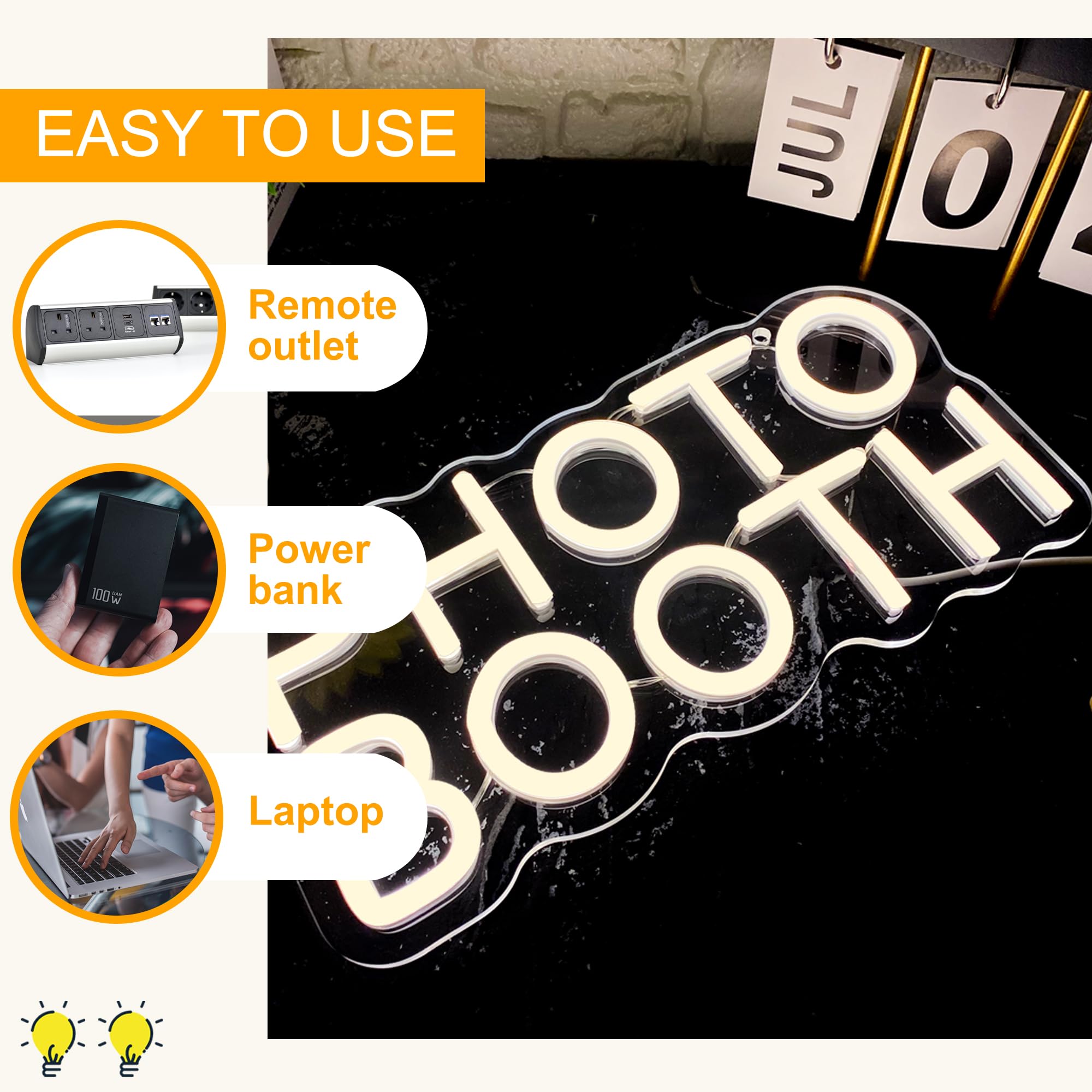 Photo Booth Neon Sign  Dimmable Photo Studio Sign Led Neon Light Led Light For Photography Bedroom Wedding Engagement Party Reception Gifts(11.8 * 5.9In)