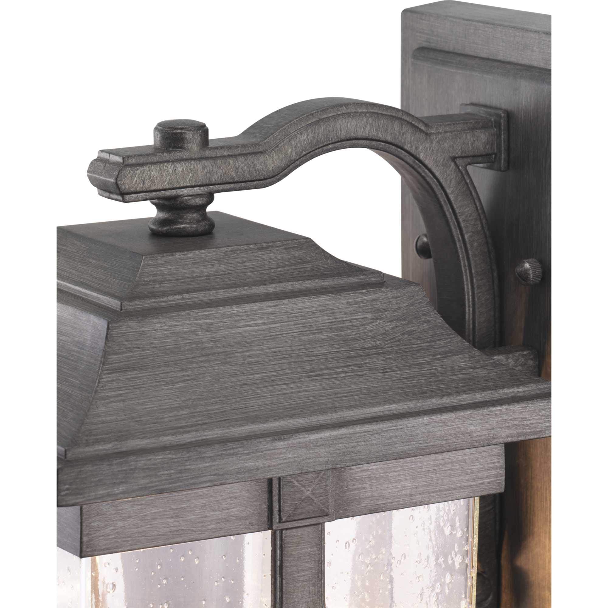 Progress Lighting Abbott Collection 1-Light Outdoor Wall Lantern, Antique Pewter, Clear Seeded Glass, 16.25x8.25x8.25, Gray, Model P560114-103