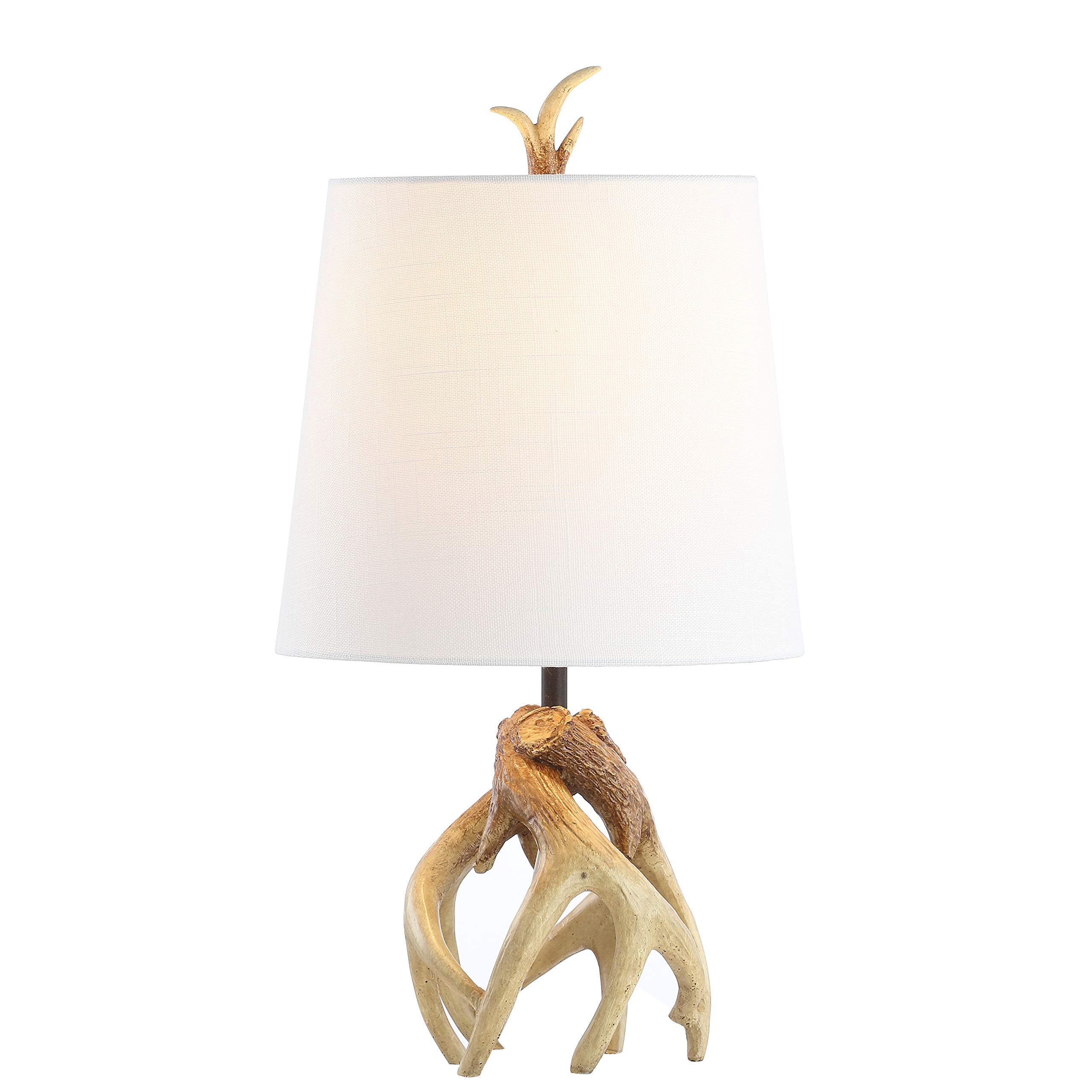 JONATHAN Y Vermont Antler Resin LED Table Lamp 19in Natural, Model JYL4034A, for Bedroom Living Room Office
