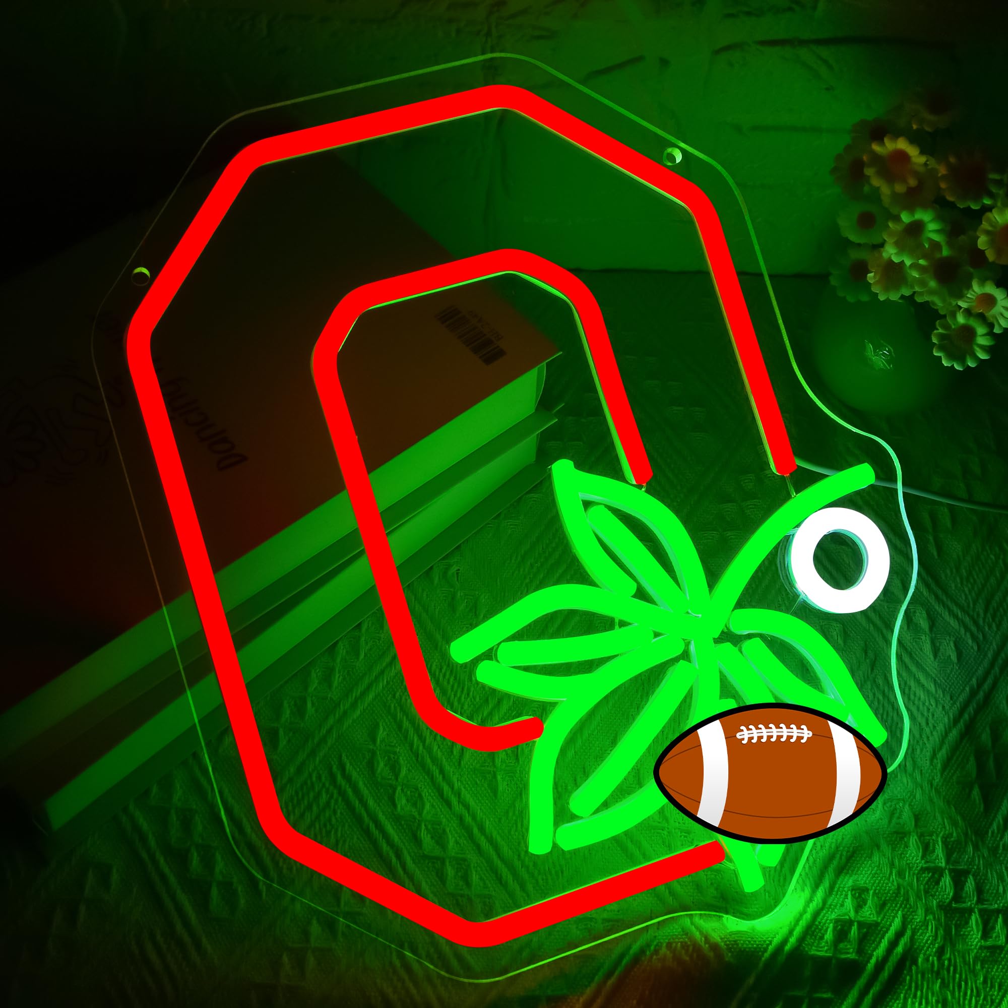 University Neon Sign For Wall Decor University Football Team Logo Led Neon Sign For Man Cave Birthday Gifts For Fans Dimmable Led Neon Light For Party Club Bar Dorm Decor Size12.9 * 10.9In(Cp136)