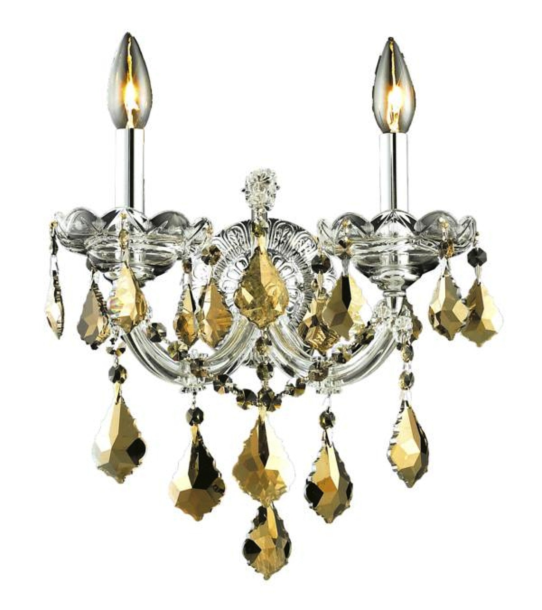 Elegant Lighting 2800W2C-Gt-Rc 12 W X 12 H In. Maria Theresa Collection Wall Sconce - Royal Cut44; Chrome Finish