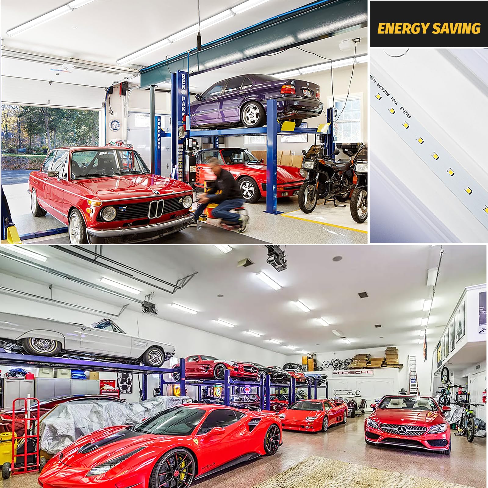 Antlux Ultra Slim 4Ft Led Wraparound Light, 50W 4 Foot Shop Lights For Garage, No Glare, 5600Lm, 4000K, Compact Flush Mount Ceil