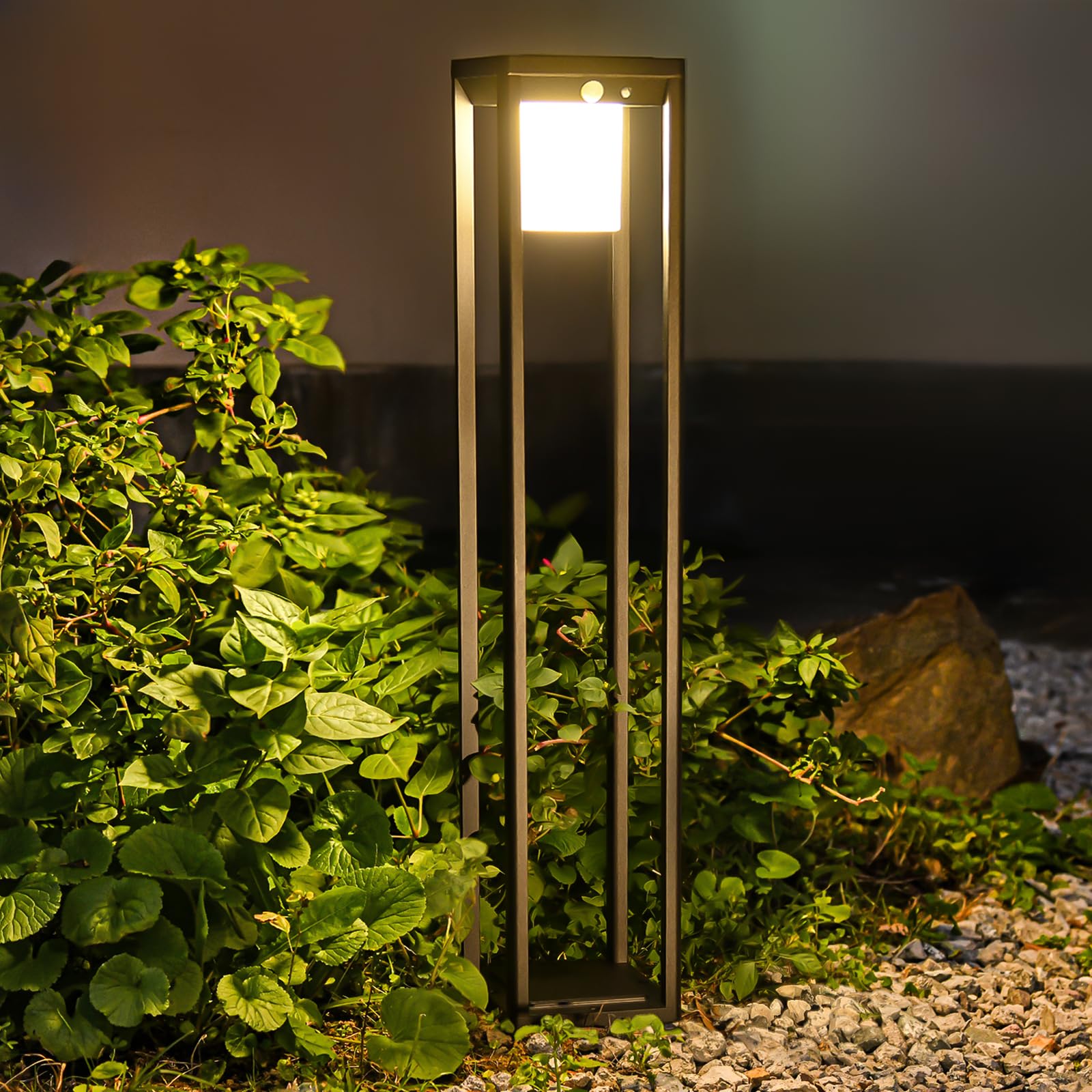 BRIMMEL Solar Motion Pathway Lights Outdoor, Aluminum Waterproof Floor Lamp, 3 Lighting Modes 600 Lumens Super Bright Outdoor Fl