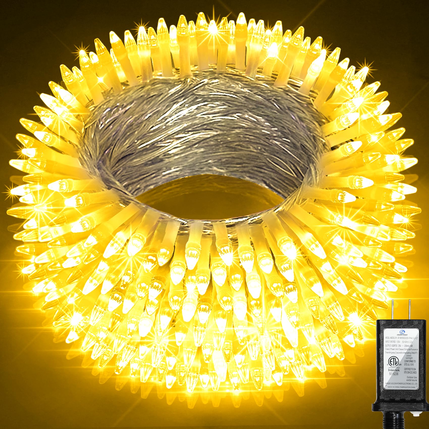 750Led Christmas Lights Outdoor Use  240Ft 12 Modes Warm White Led String Lights With Timer Dimmable  Waterproof Christmas Tree Lights For Xmas Patio Yard Fence Balcony Garden Decor Warm White