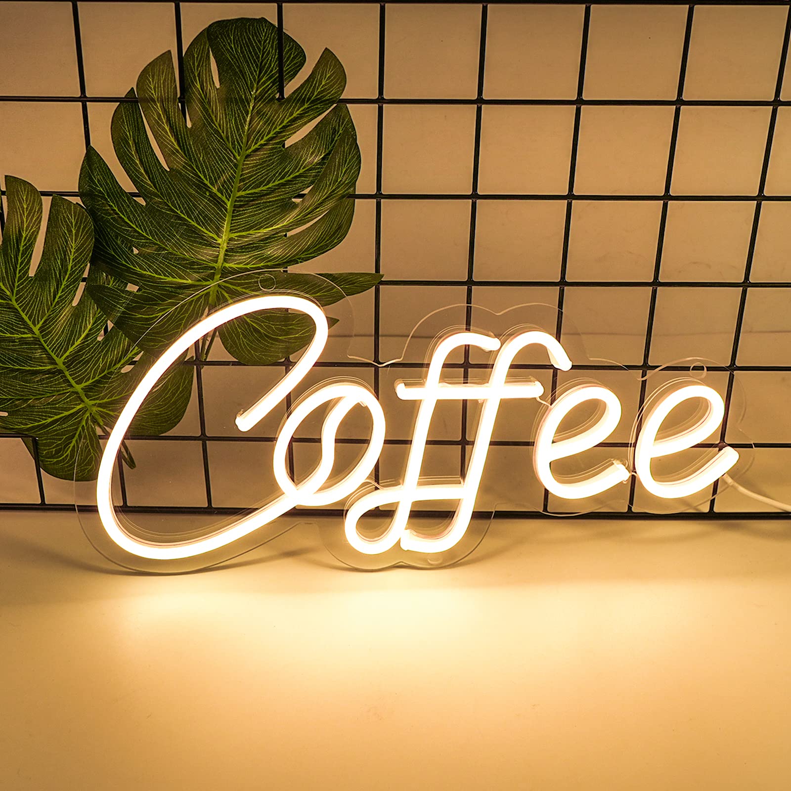 Kanaya Warm White Coffee Led Neon Sign - Usb Powered Wall Decor For Kitchen, Bar, Office, 15 Inch