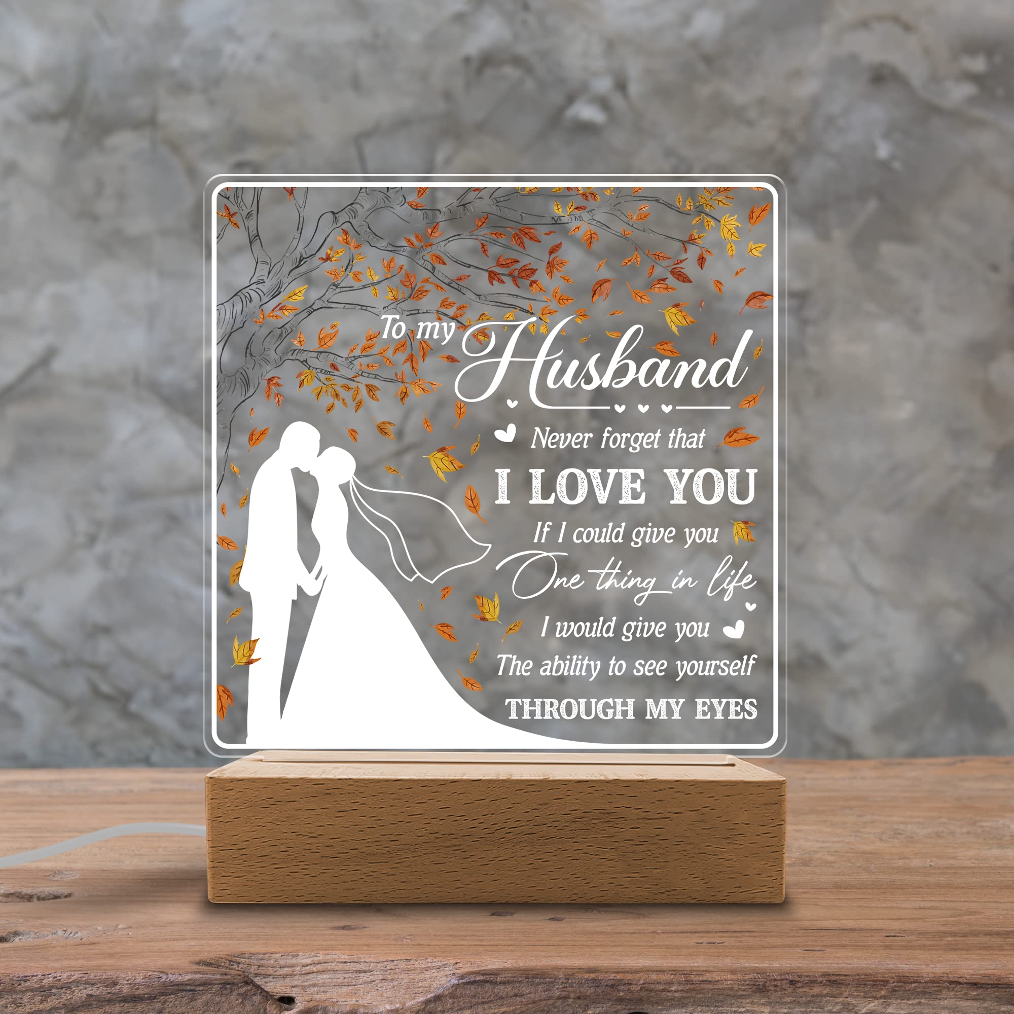 Kitchenvoy I Love You Acrylic Night Light Gifts For Husband On Wedding, Anniversary, Valentine'S Day