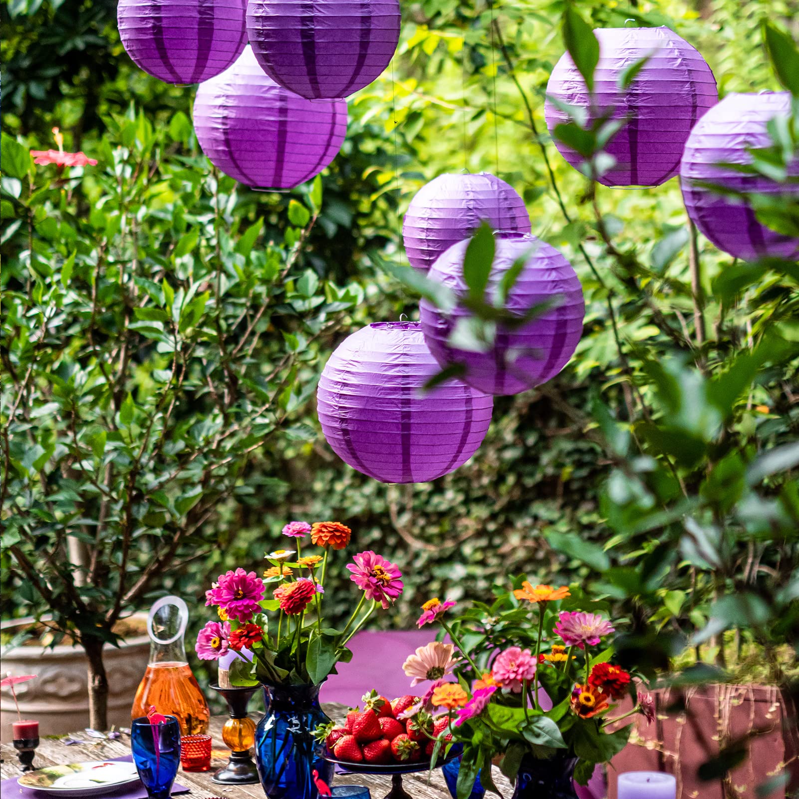 Purple Paper Lanterns - 25 Piece Set - Purple Party Decorations For Birthdays, Weddings And Special Occasions By Avoseta