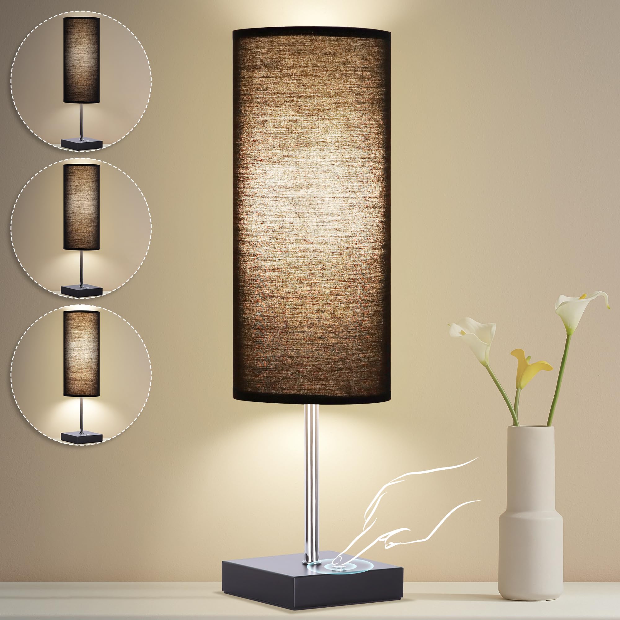 AVV Cordless Table Lamp, 5000mAh Battery Operated Lamp for Night Stand, 3 Modes Battery Powered Wireless Table Lamp, Touch Contr