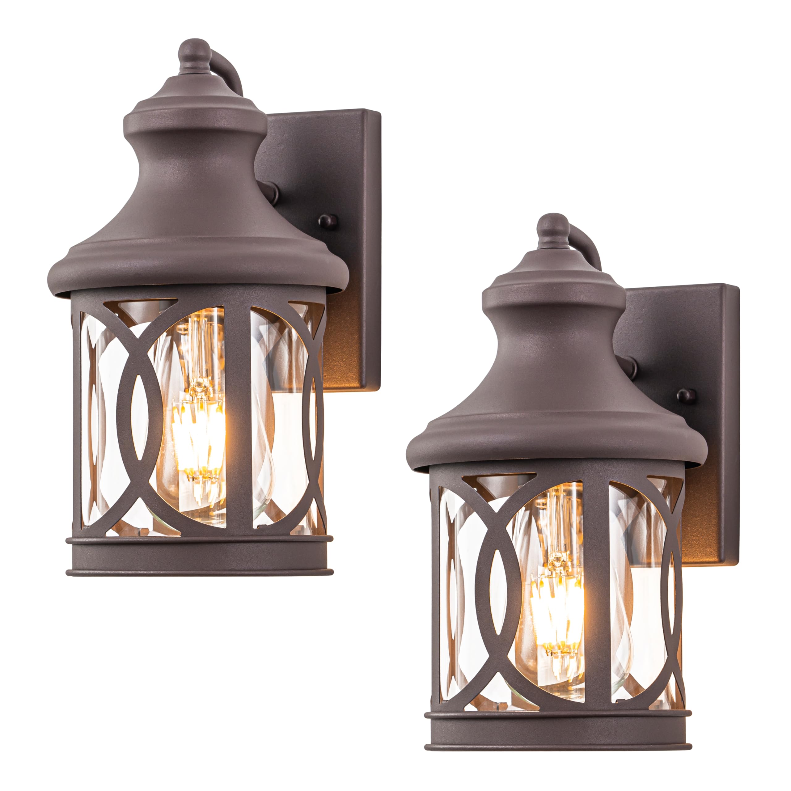 Laplusbelle 2-Pack Outdoor Wall Lights, Porch Lights, Waterproof Outdoor Wall Sconce, Exterior Light Fixture Bronze Finish With