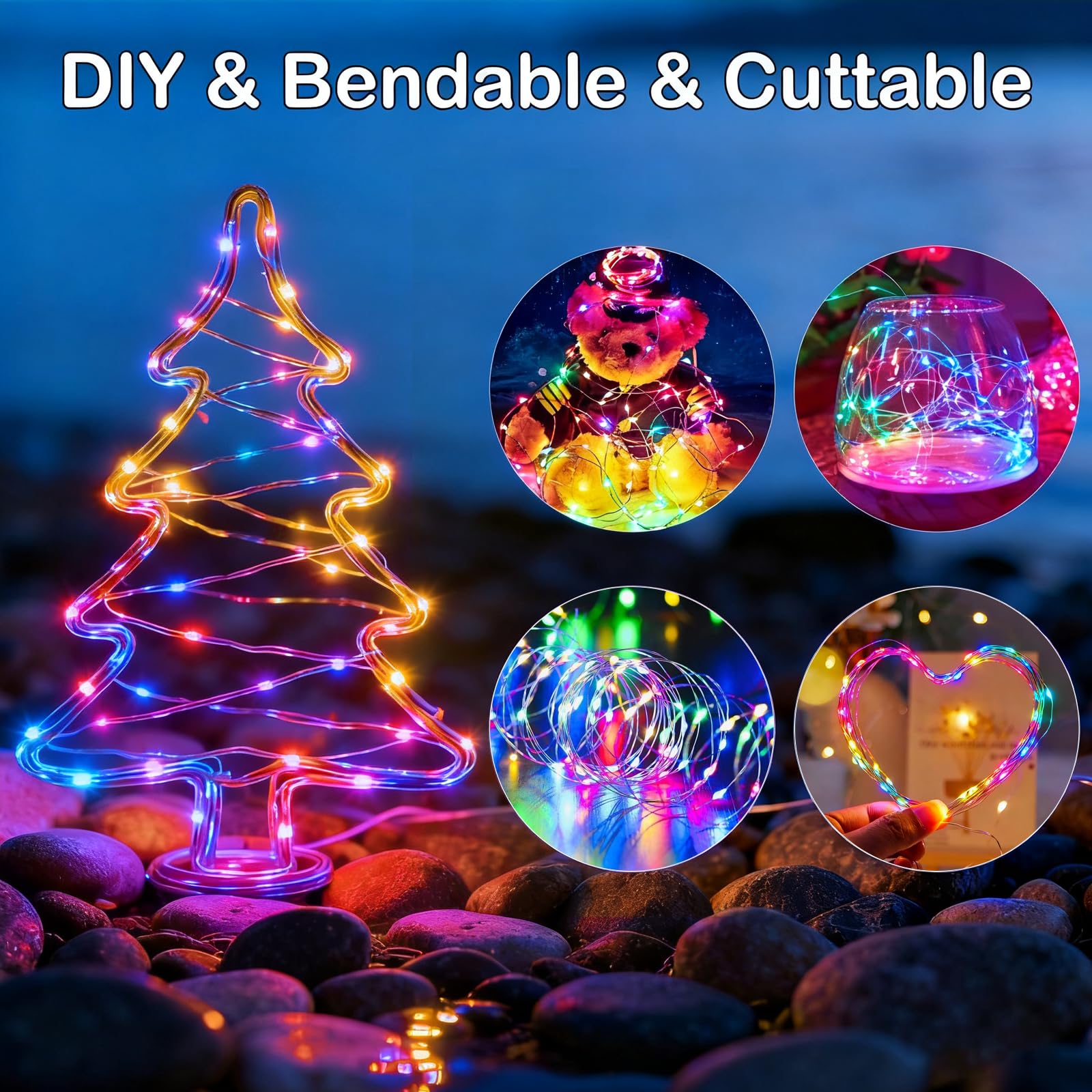 Znycye 10 Pack 10Ft 30 Led Mason Jar String Lights 8 Modes With Timer Waterproof Fairy Lights Upgraded Battery(Included Operated For Diy Wedding Party Mason Jar Christmas Decorations (Multi-Color)