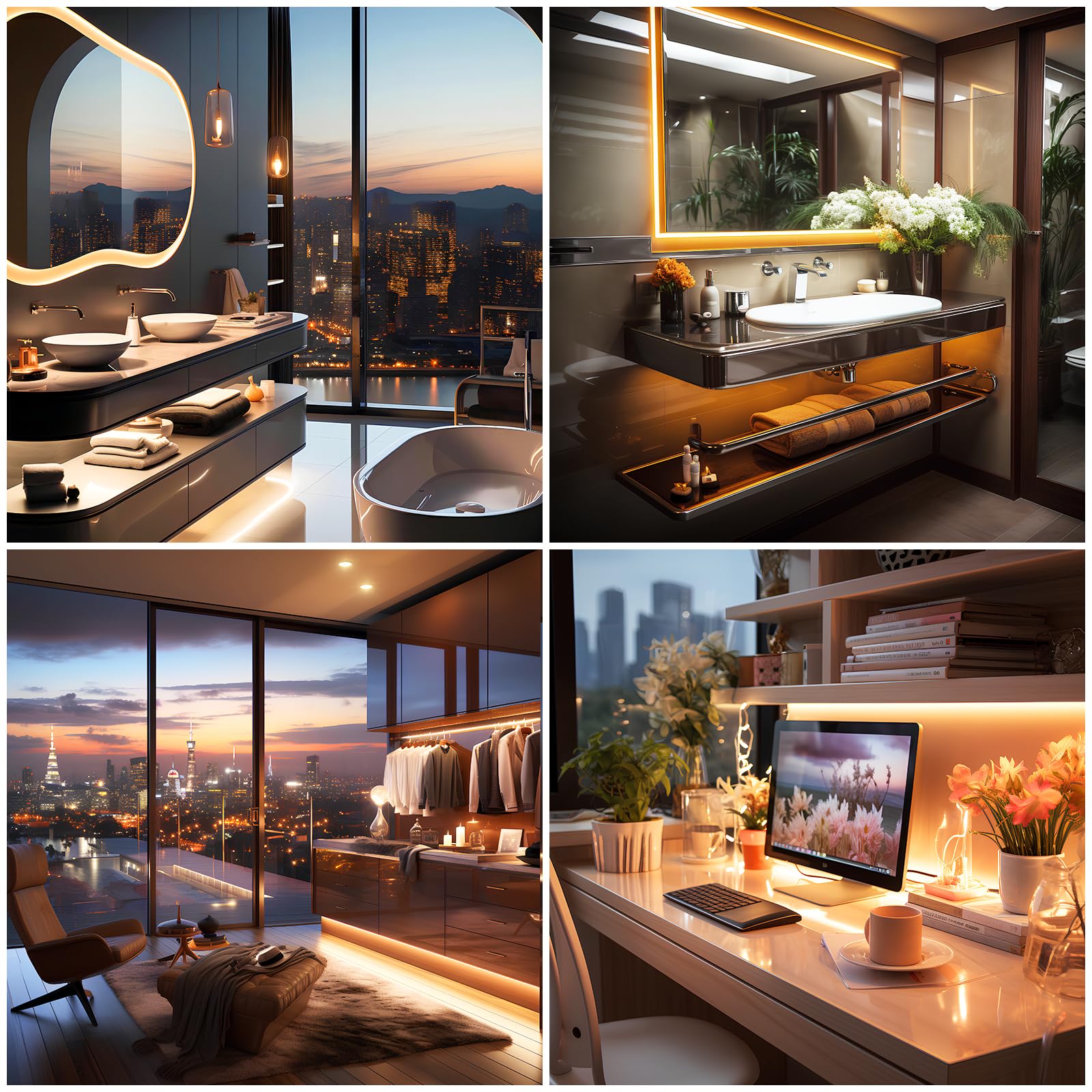 Led Strip Lights 24V Cob Led Warm 3000K Super Bright Led Strip 16.4Ft 5M Dotless High Density Cuttable Flexible For Home Diy Cob Led Commercial Lighting Projects (Power Supply & Dimmer Not Included)