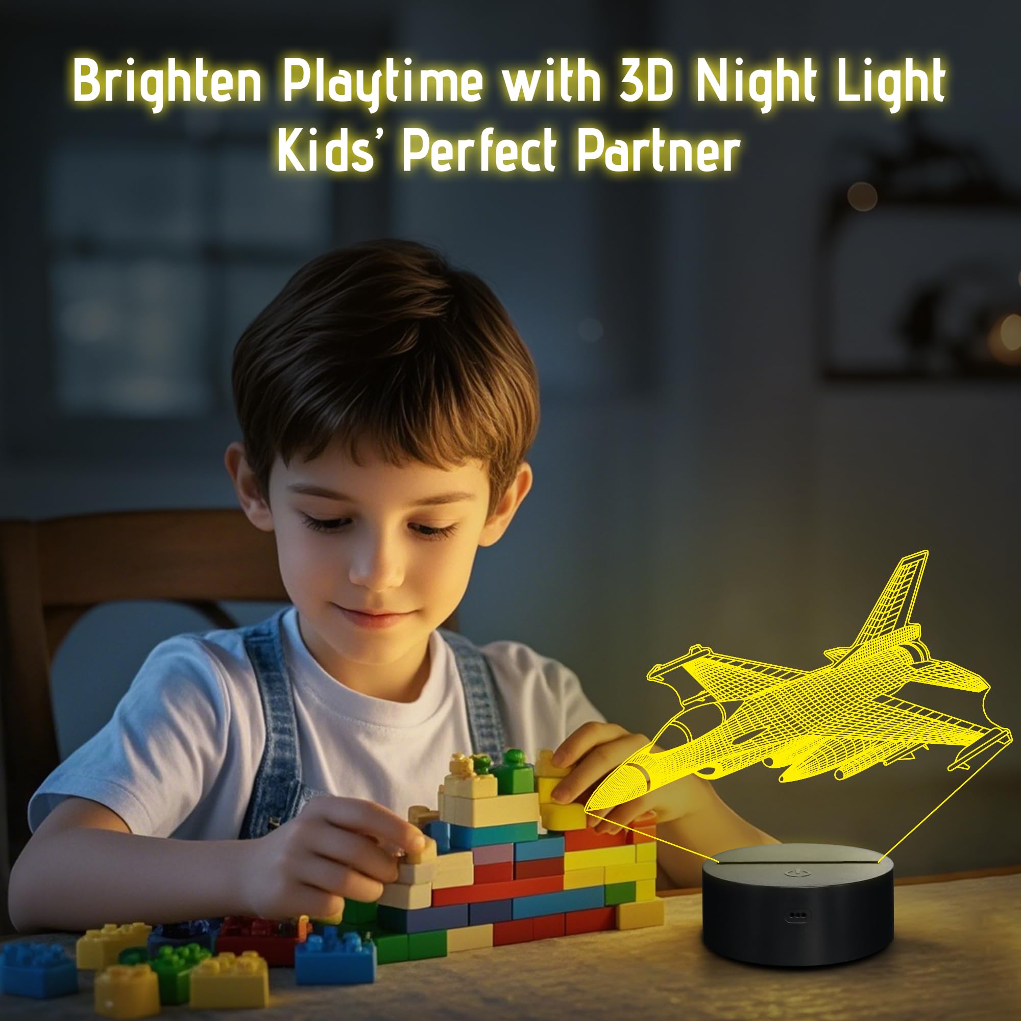 Anywin 3D Night Light Air , 7 Color Changing, Remote Control, 9.65 x 6.65 x 1.89 inches, Model DL-AW1085,