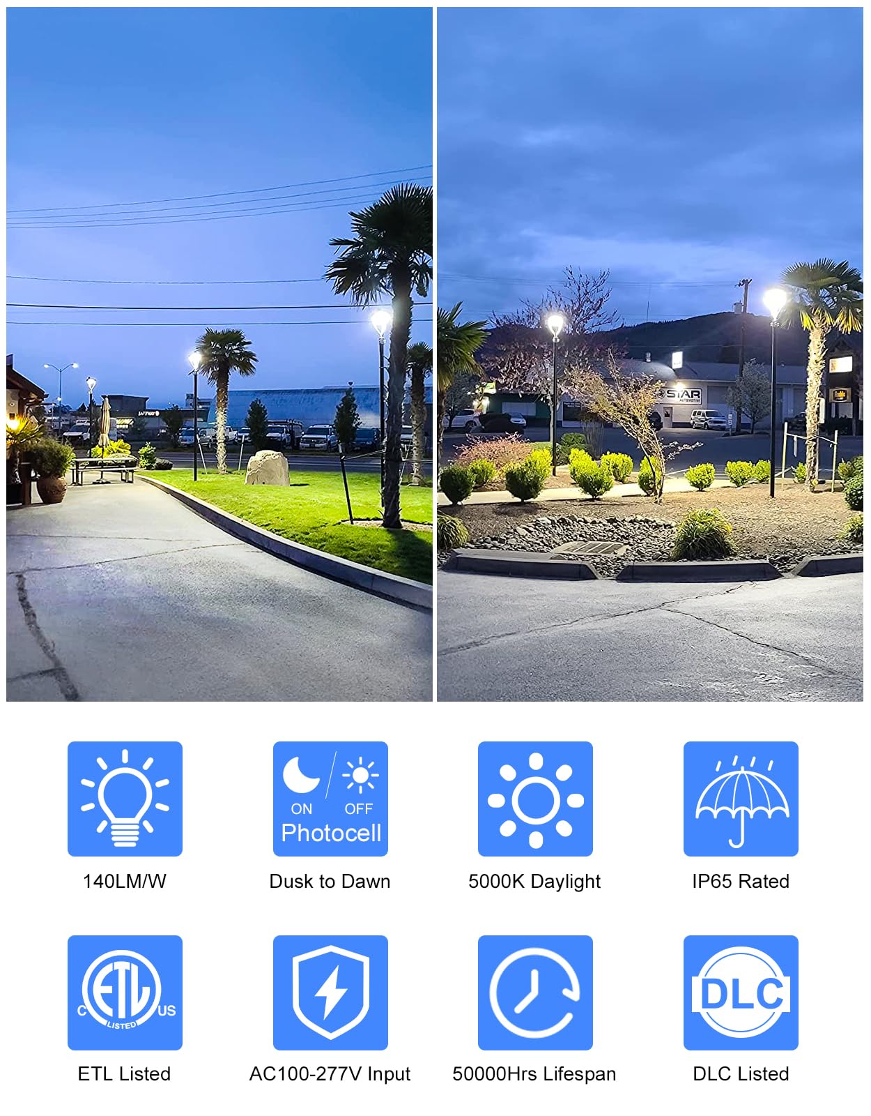 Kukuppo 6Pack 150W Led Post Top Light 150W/120W/90W Wattage Selectable Etl&Dlc Listed 21000Lm Led Post Pole Top Light Dusk To Da