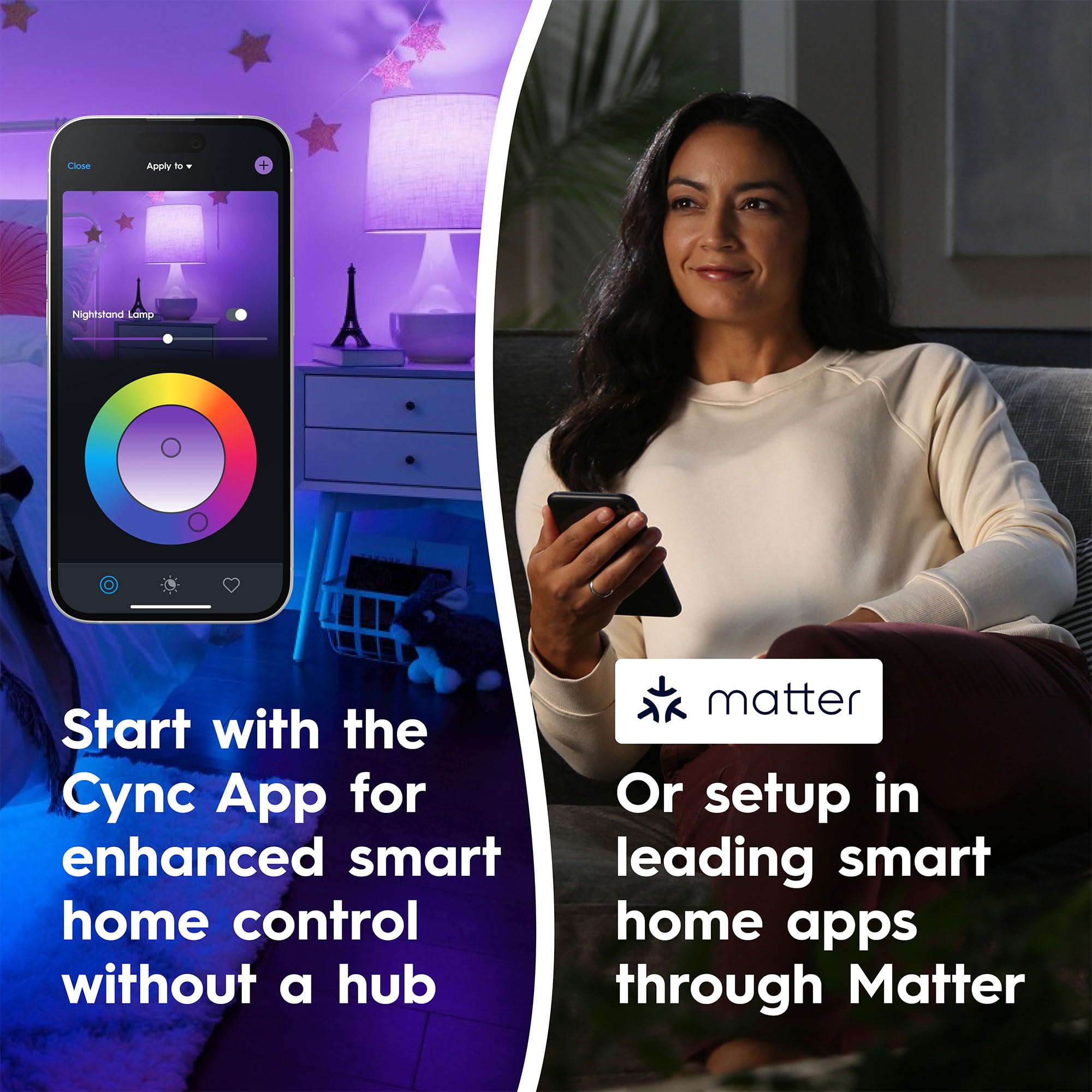 Cync Ge Br30 Led Smart Light Bulbs, Indoor Floodlight Bulb, Color Changing Room Decor, Wifi Lights, Compatible With Alexa And Go