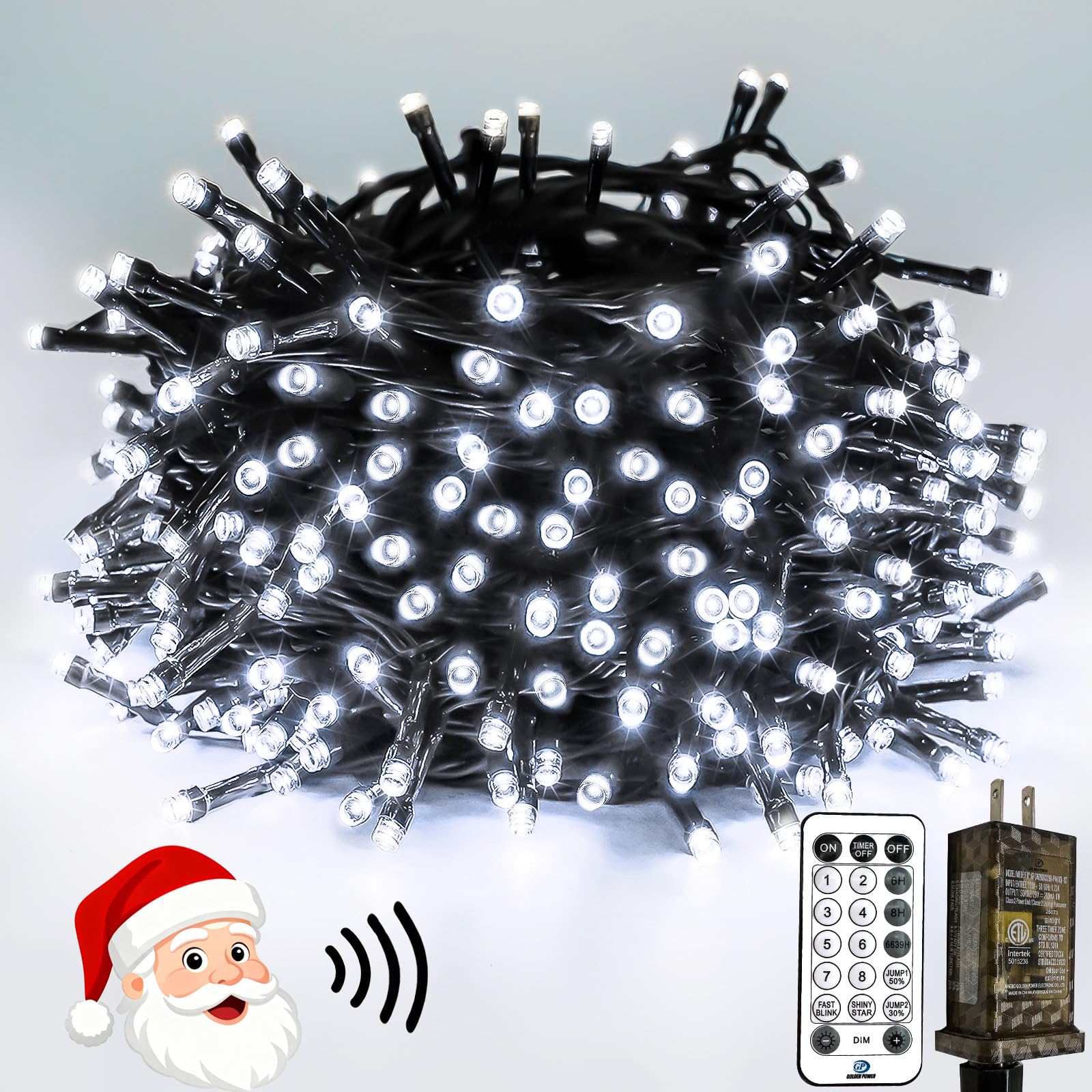 Voice Controlled Christmas Lights With Remote  99 Ft 300 Led String Lights Indoor Outdoor With 12 Modes 3 Timers  Dimmable Twinkle Light Plug In Waterproof For Xmas Tree Party Decorations  Cool White