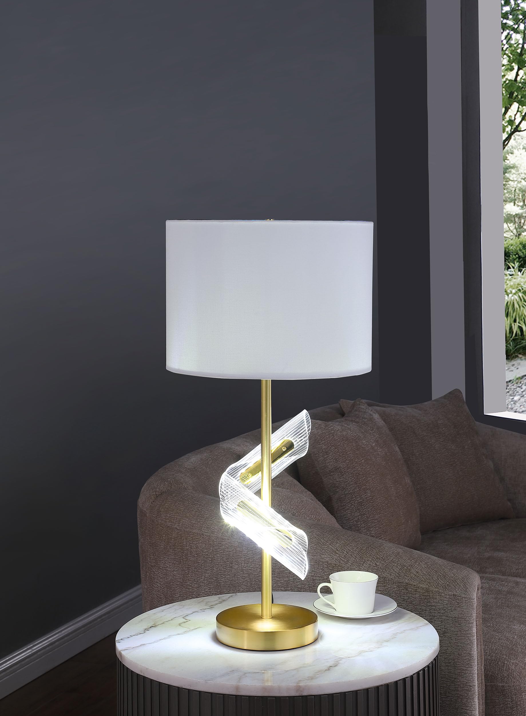Coaster Home Furnishings Kingsley 30-Inch Drum Shade Table Lamp Gold (Set Of 2)