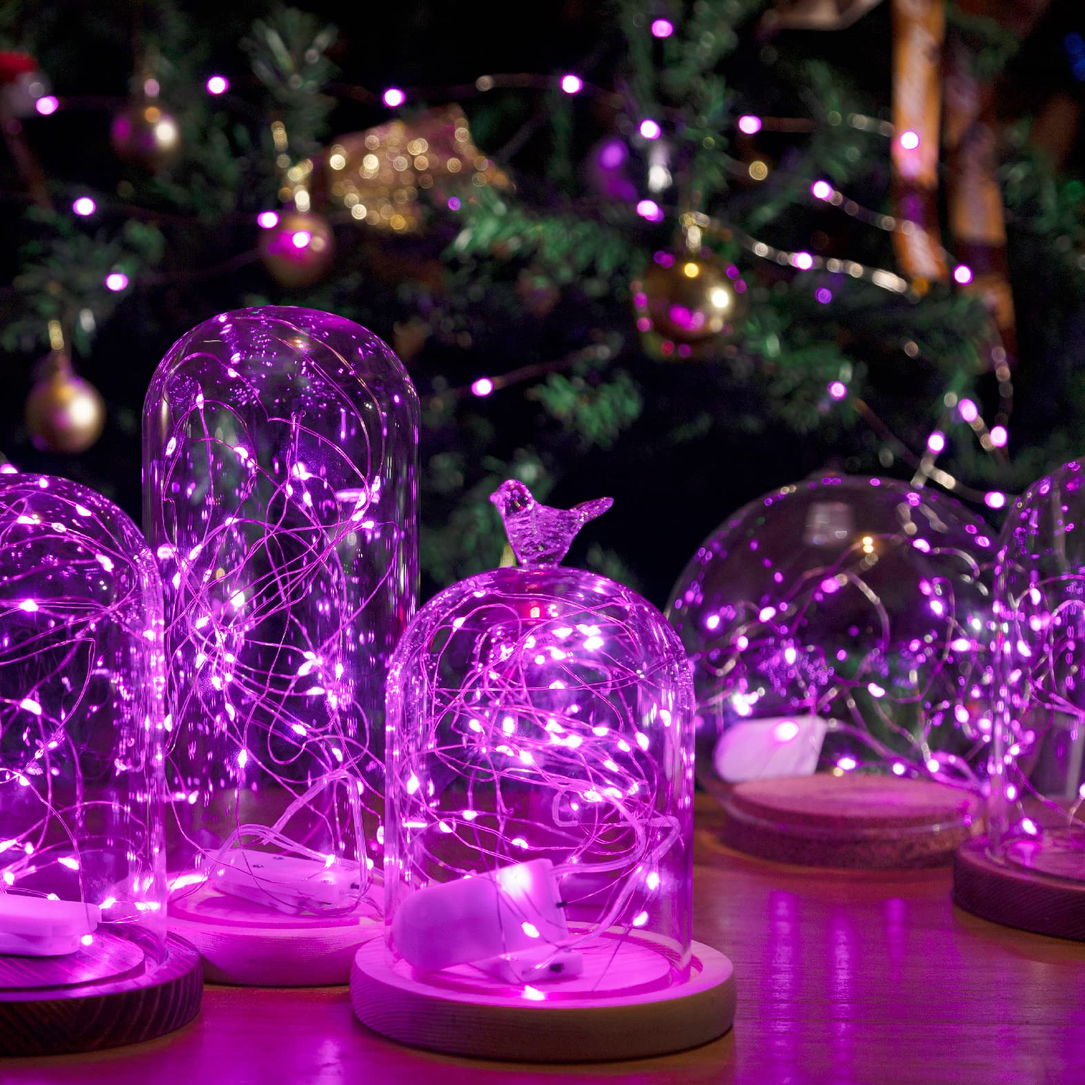 Sinamer 12-Pack Led Fairy Lights 7 Feet Battery Powered Waterproof Silver Wire 20 Slim Copper Wire Pastel Lights For Diy Wedding Party Bedroom Patio Easter Christmas (Pink)