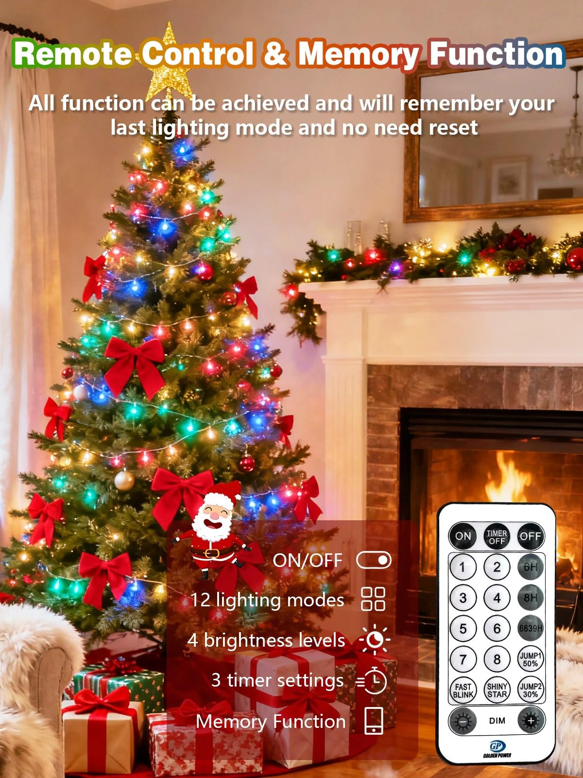 Voice Controlled Christmas Lights With Remote  132 Ft 400 Led String Lights Indoor Outdoor With 12 Modes 3 Timers  Dimmable Twinkle Light Plug In Waterproof For Xmas Tree Party Decor  Multicolor