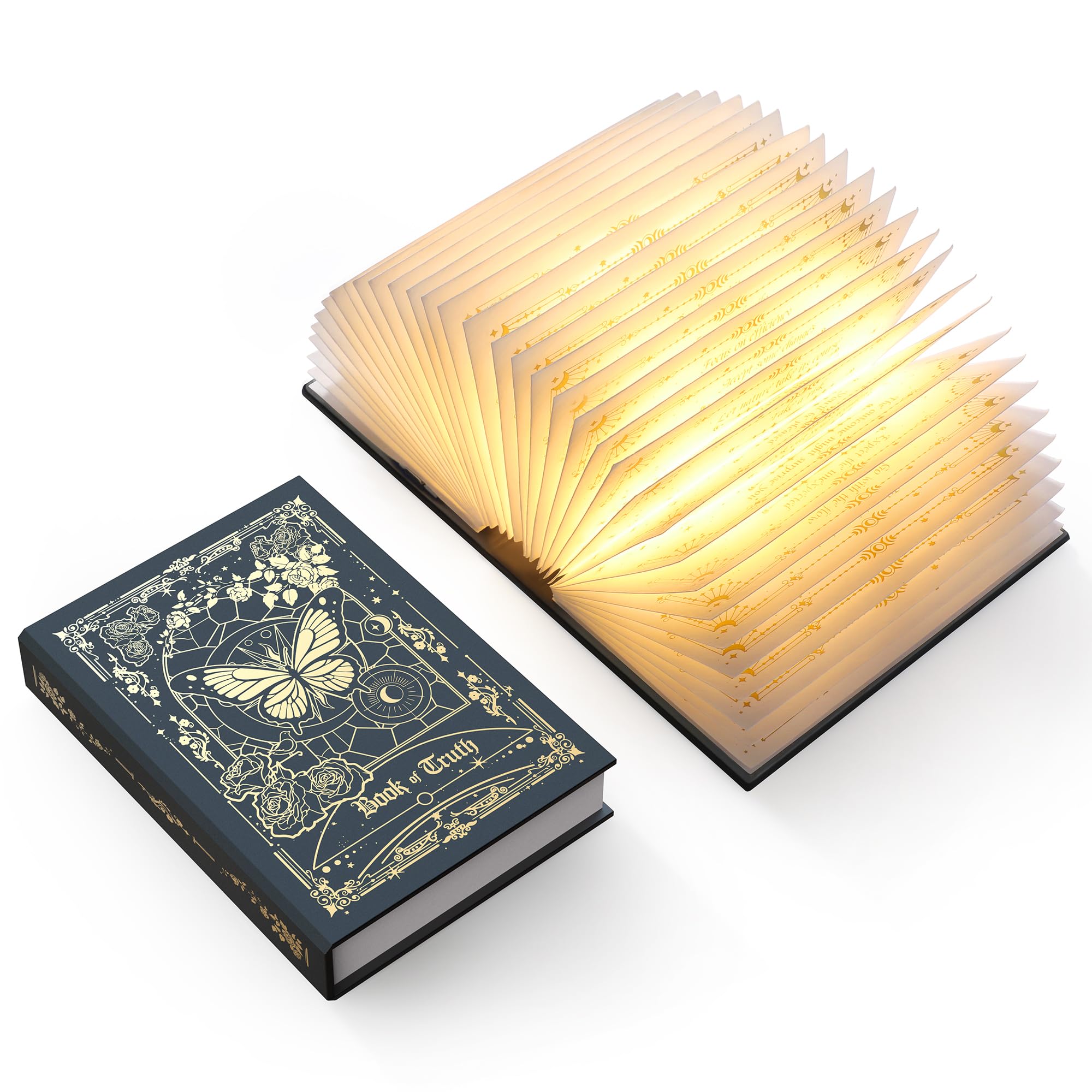 ZBOLE Magic Truth Foldind Book Lamp- Book Lover Gifts, Foldable Paper lamp,Portable Book Light for Home Decor, Unique Gifts for 