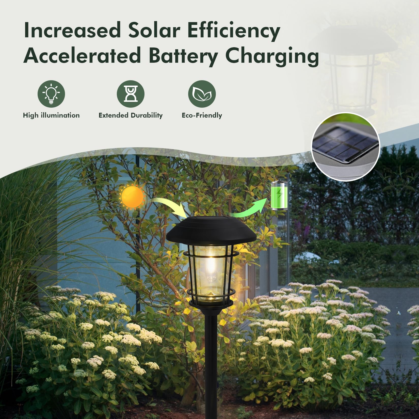 Grand patio Solar Outdoor Lights, 10 Pack, Waterproof Metal Pathway Light, Automatic Dusk to Dawn Sensor, Slate Gray